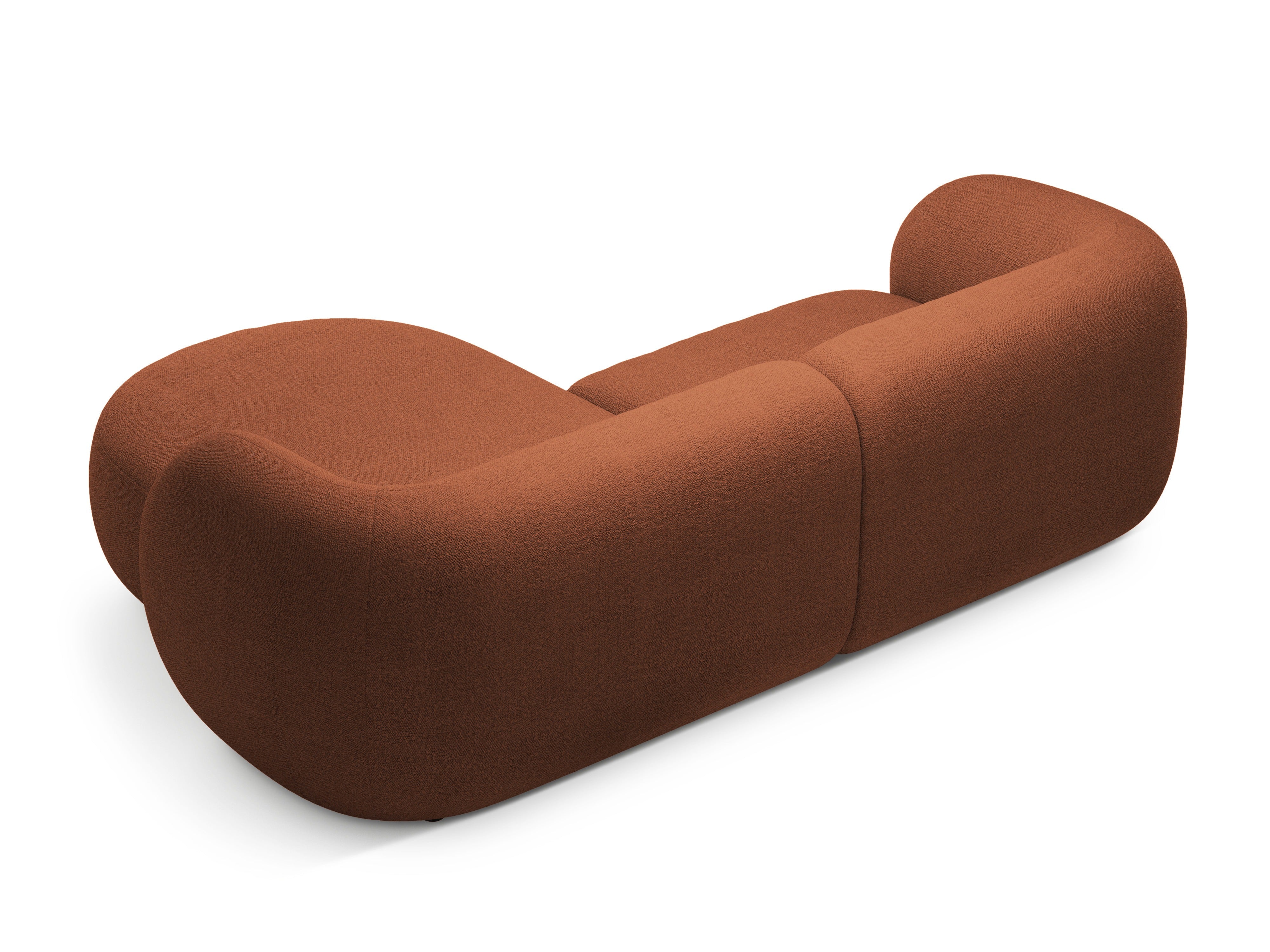 Rechtsseitige 2-Sitzer-Eckcouch KATE terracotta Boucle