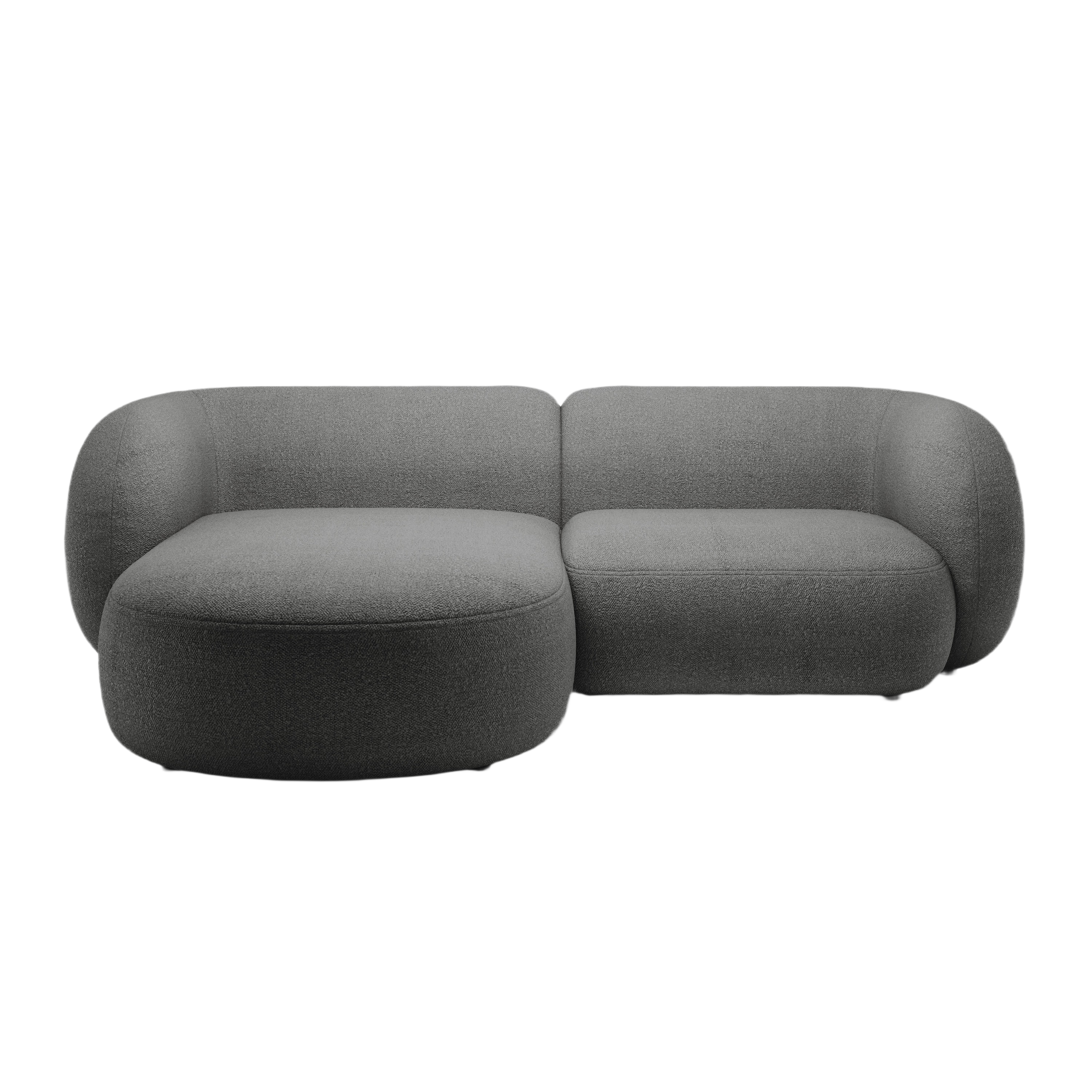 Linksseitiges 2-sitziges Ecksofa KATE dunkelgrau Boucle