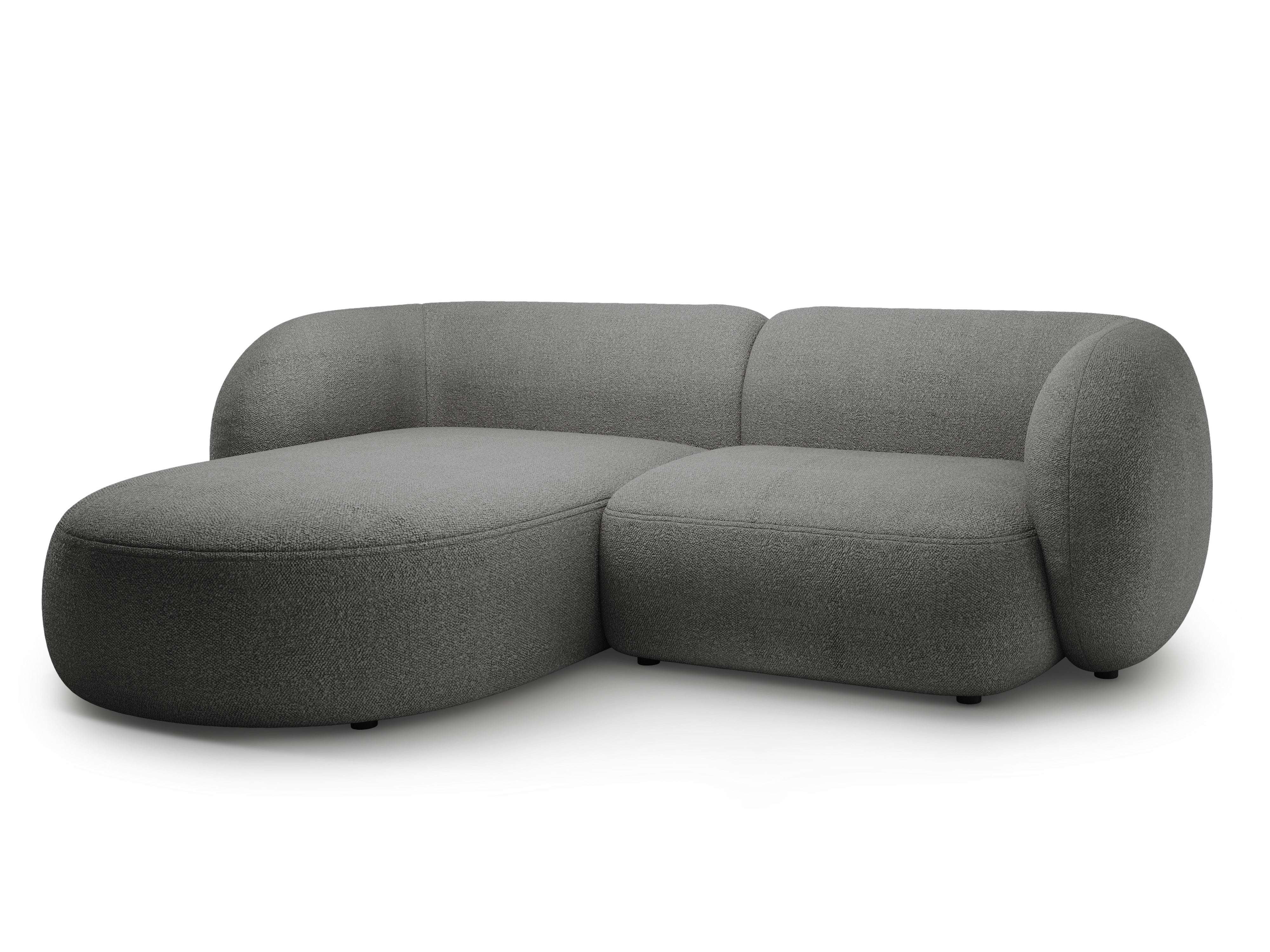 Linksseitiges 2-sitziges Ecksofa KATE dunkelgrau Boucle