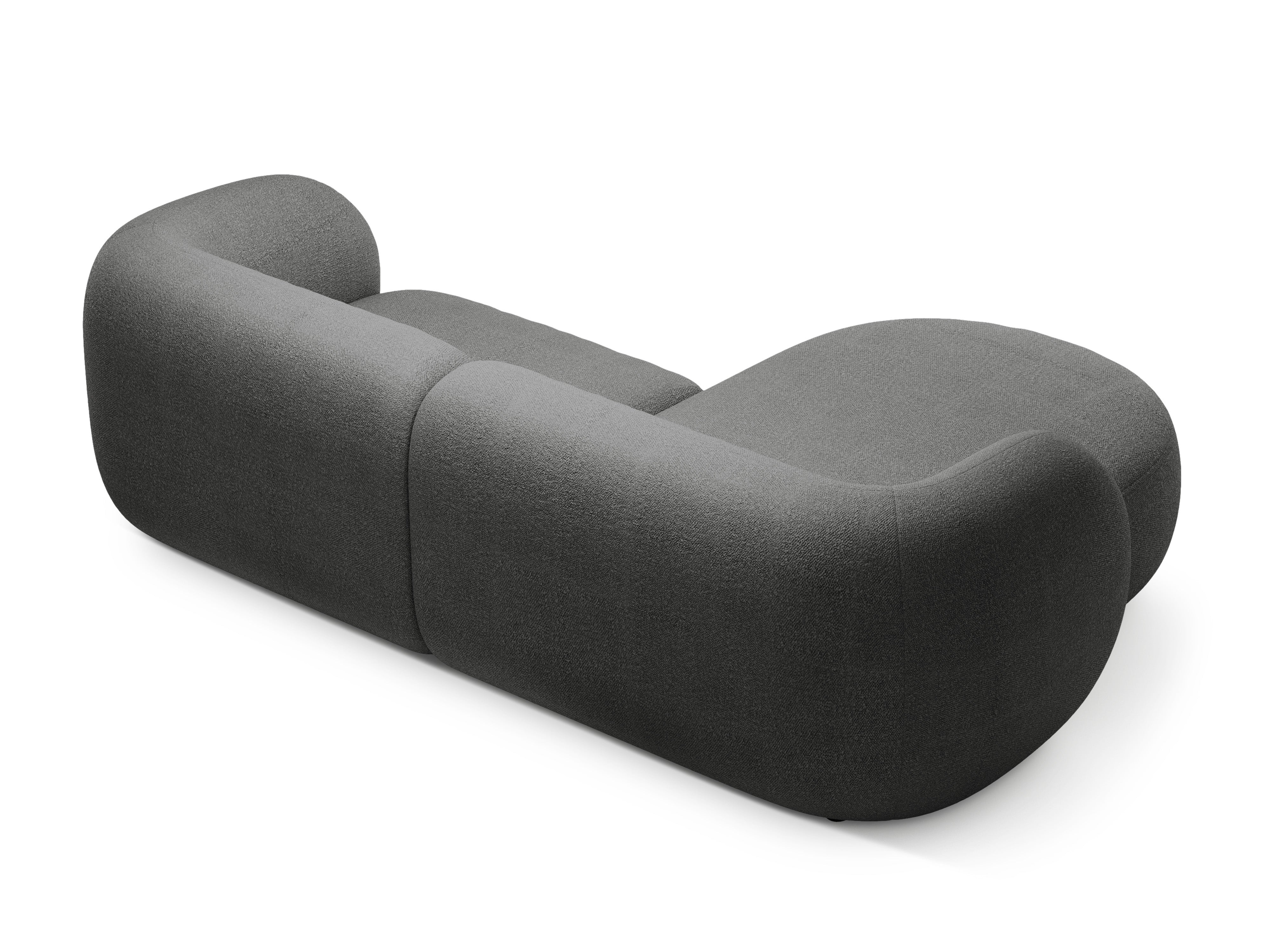 Linksseitiges 2-sitziges Ecksofa KATE dunkelgrau Boucle