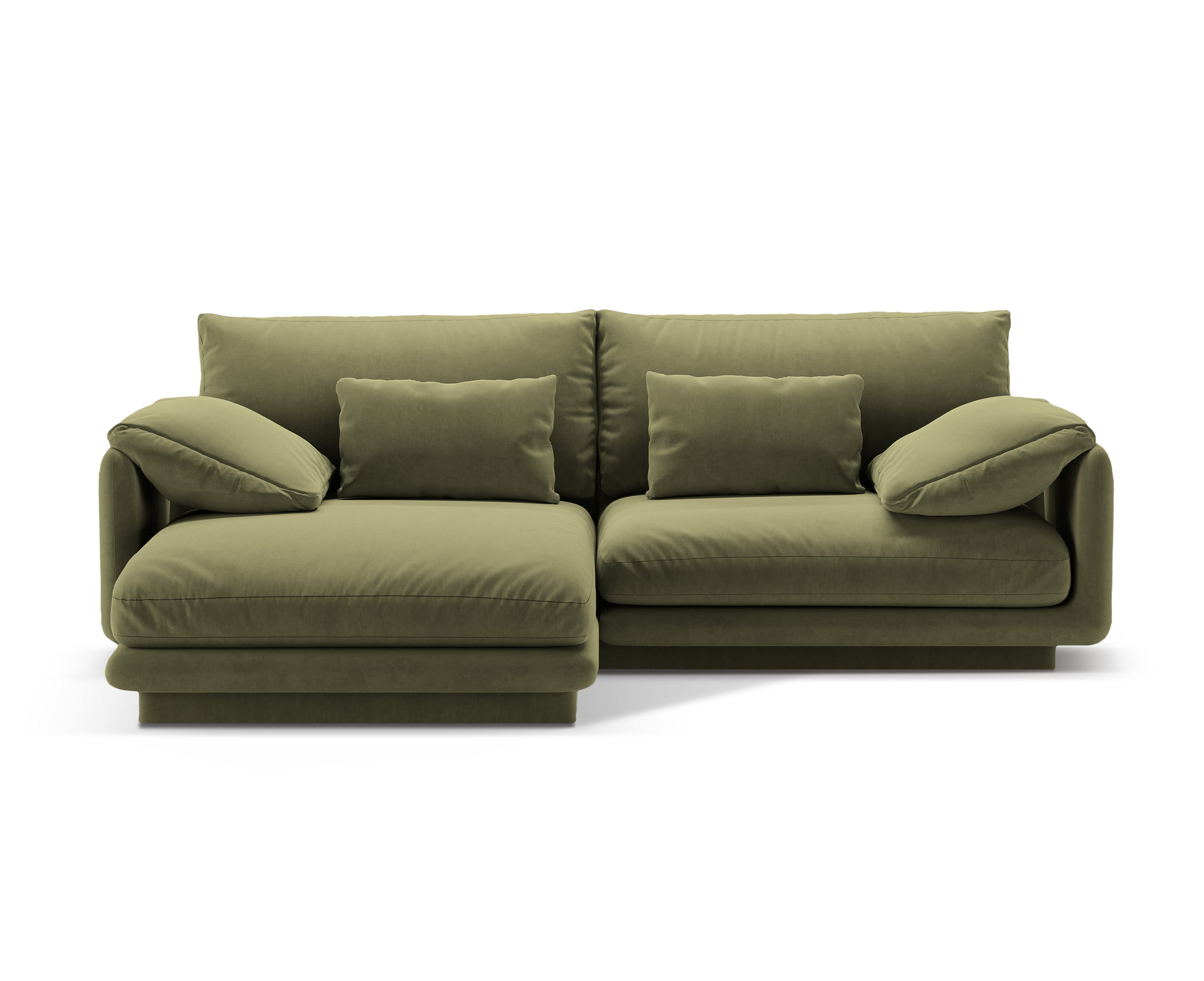 Velvet 3-person left-handed corner light-green torino