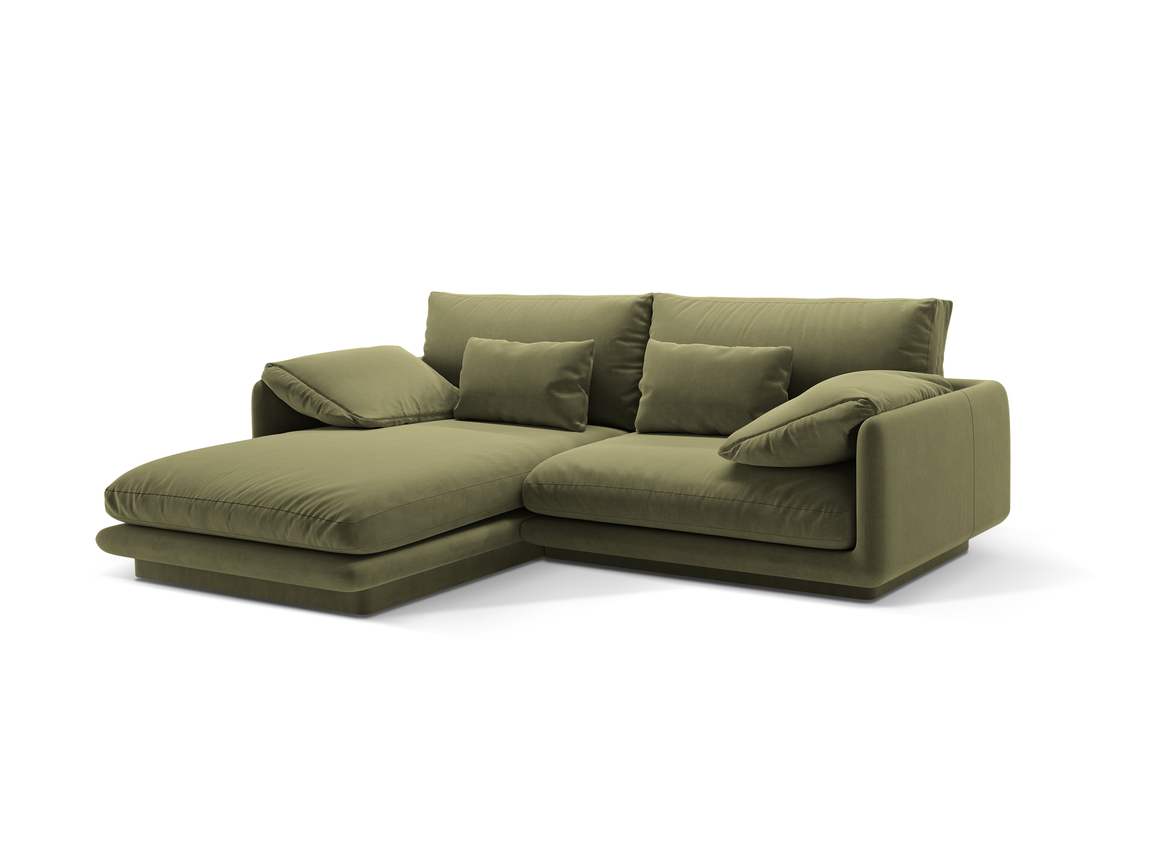 Velvet 3-person left-handed corner light-green torino