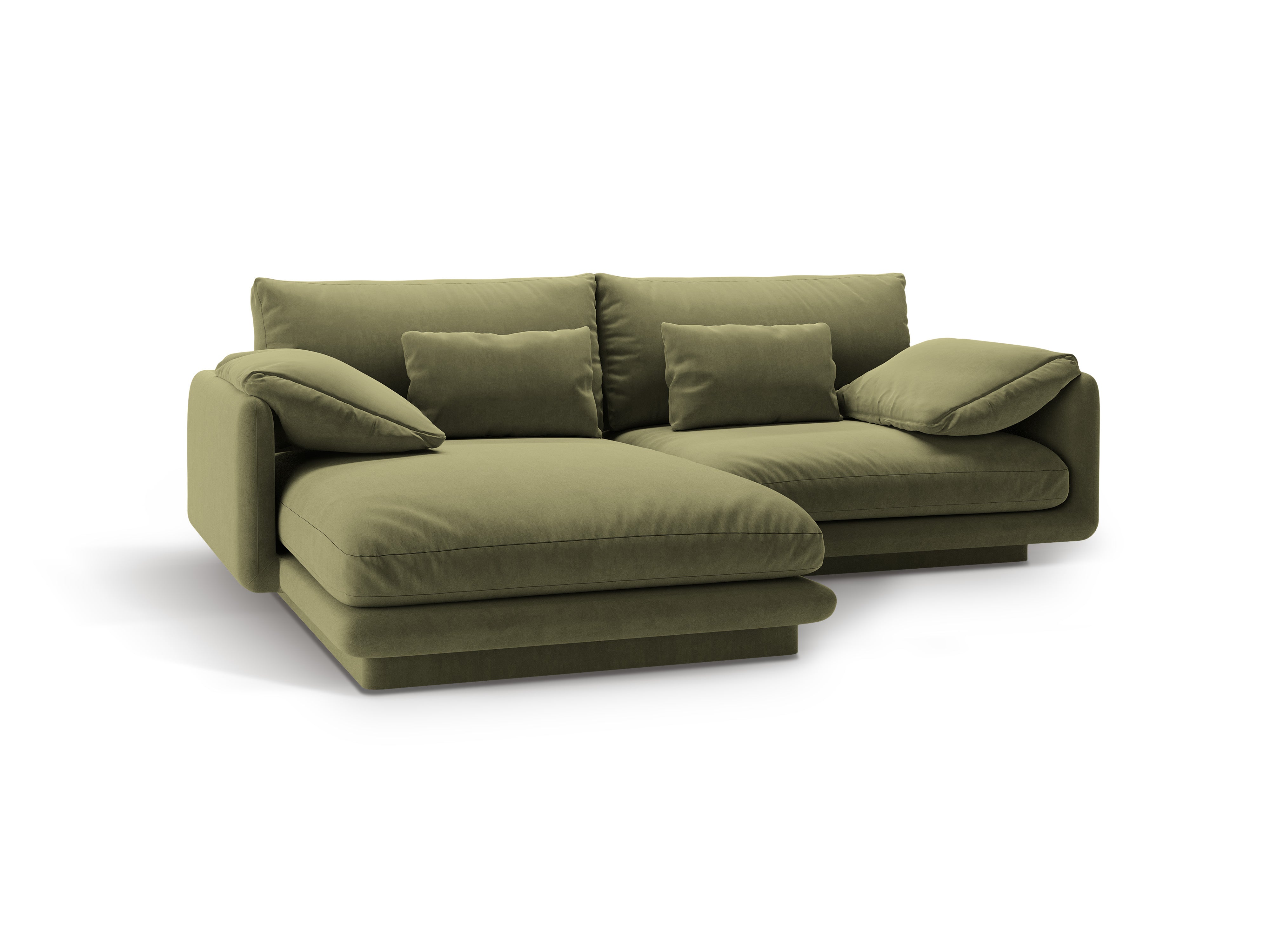 Velvet 3-person left-handed corner light-green torino