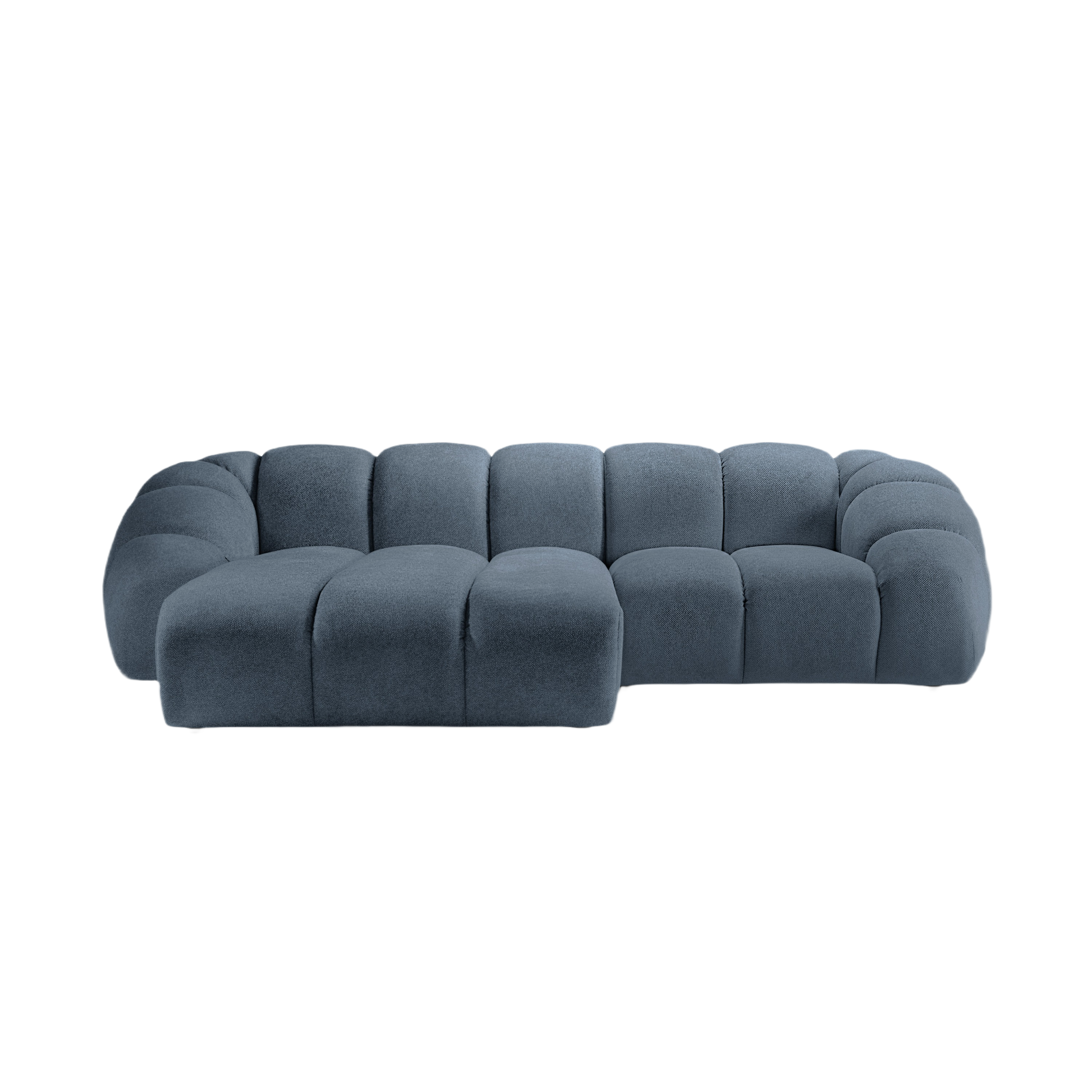 Dreisitzer-Ecksofa links DIANA hellblau Chenille