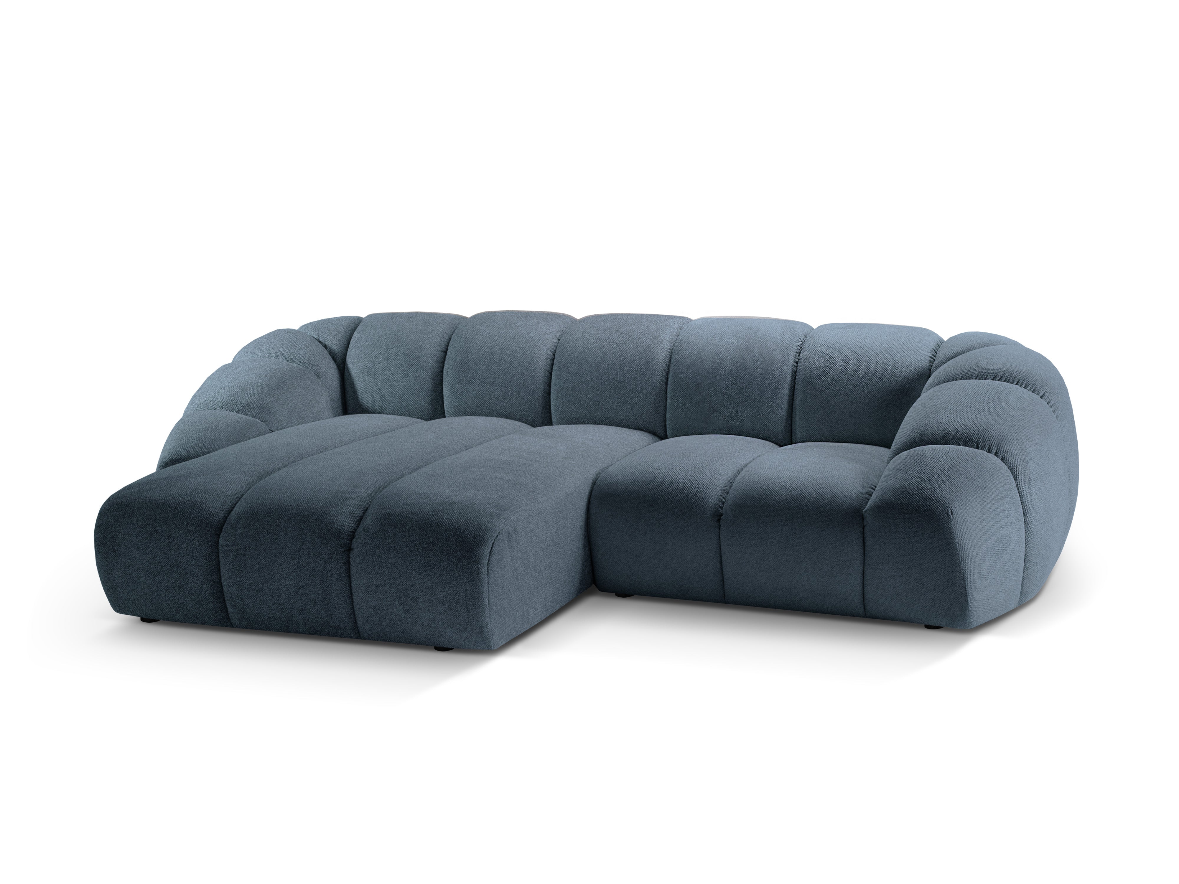 Dreisitzer-Ecksofa links DIANA hellblau Chenille