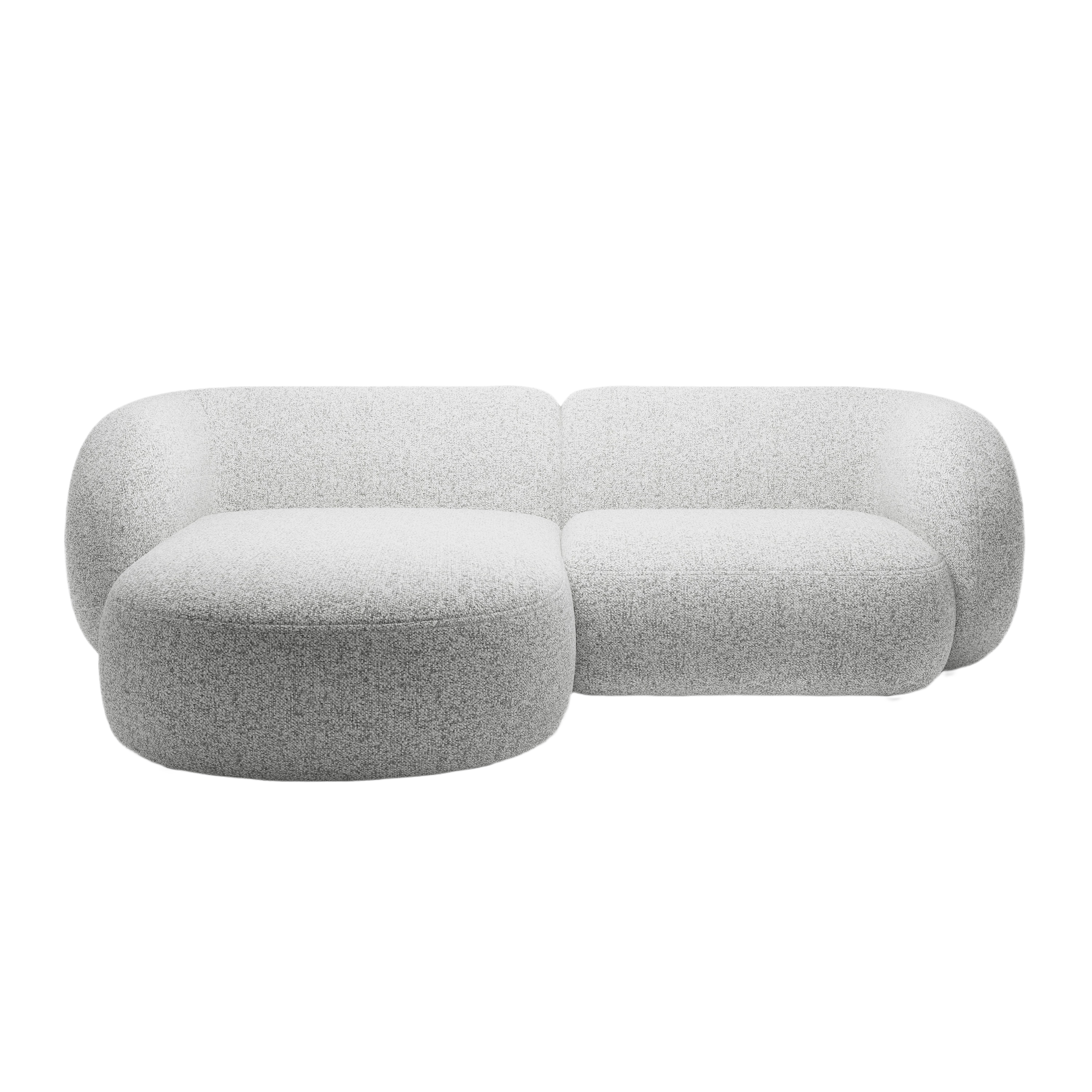 Linksseitiges 2-Sitzer-Sofa KATE hellgrau Melange