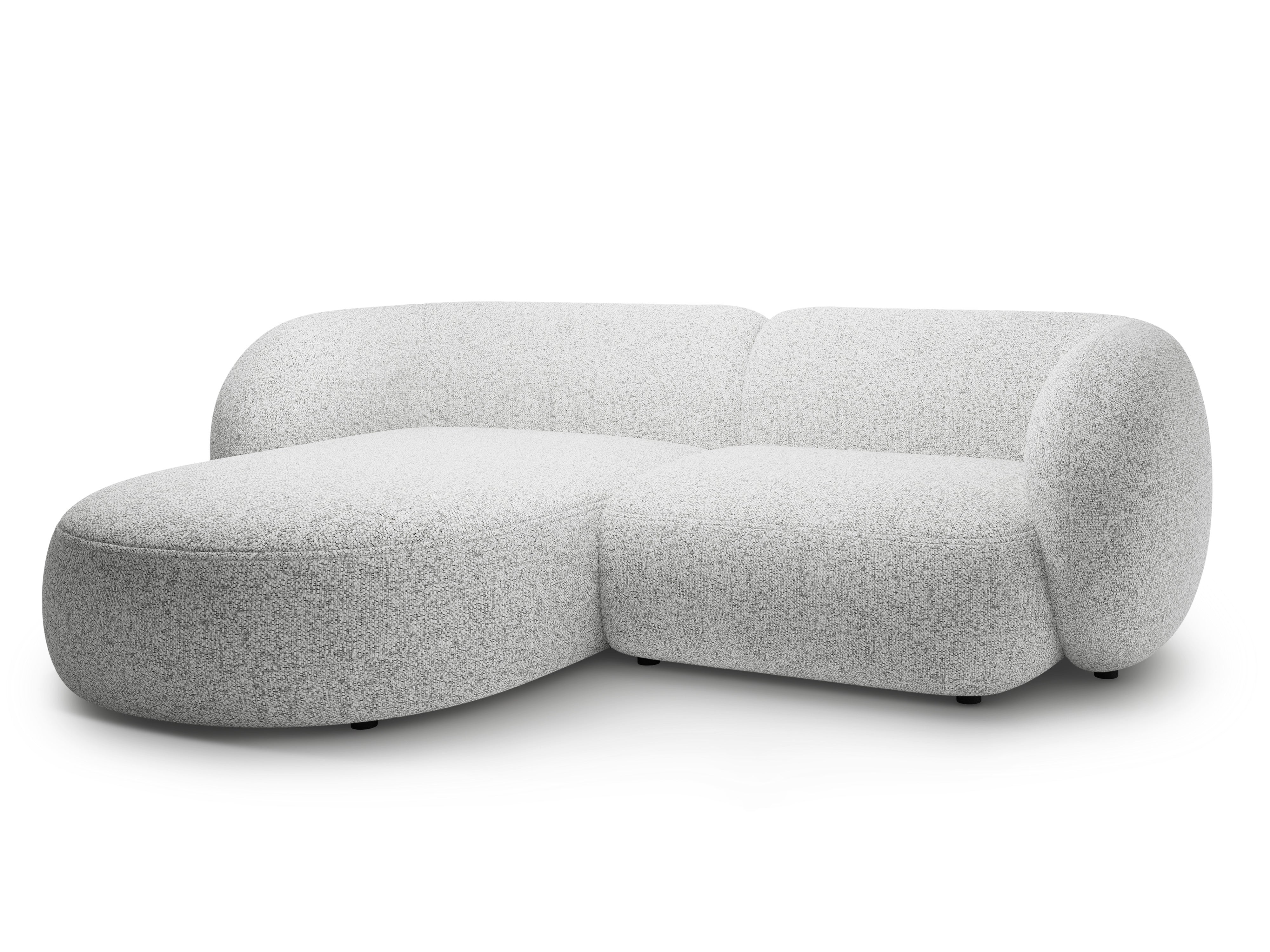 Linksseitiges 2-Sitzer-Sofa KATE hellgrau Melange
