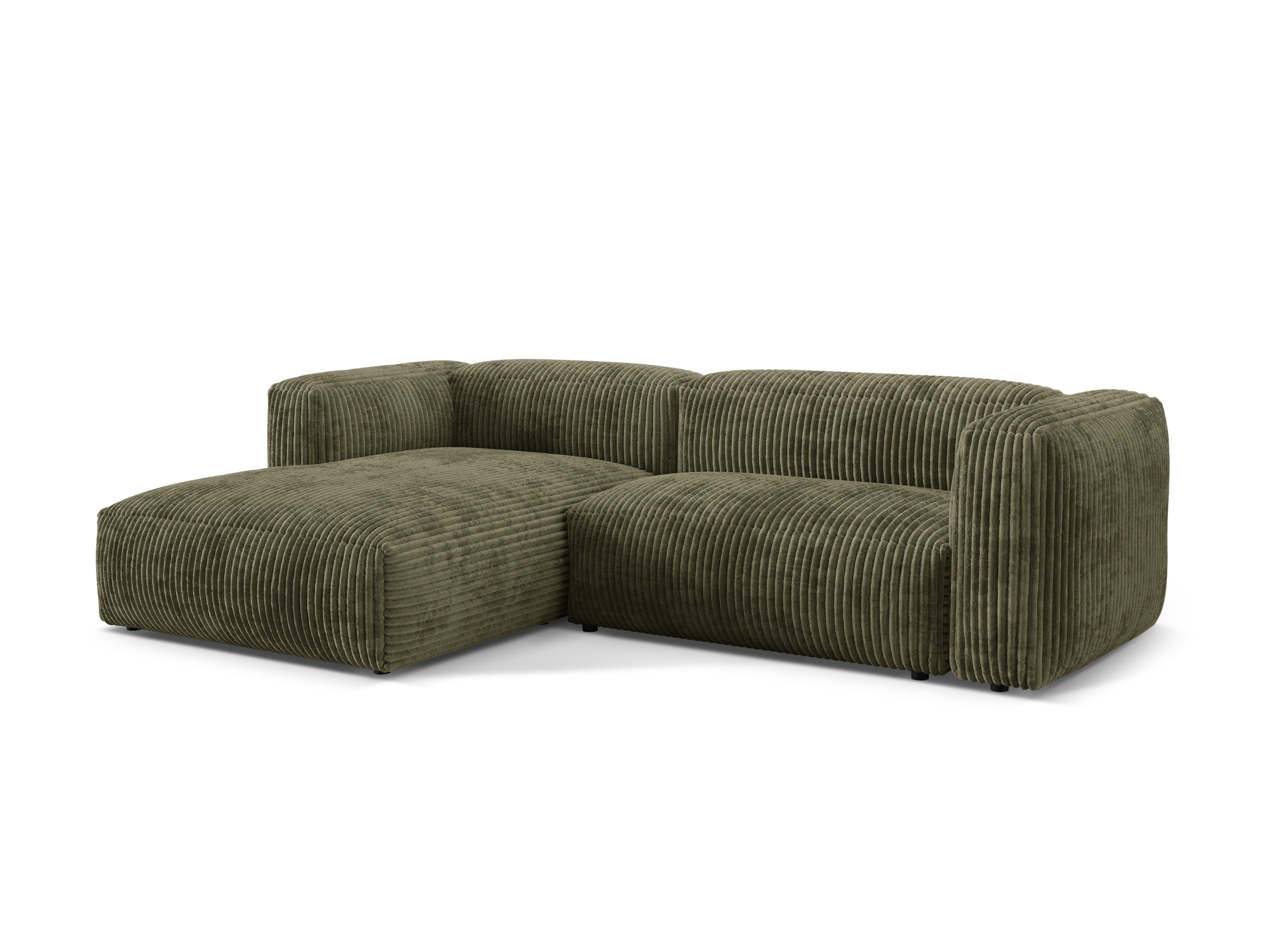 Left-handed corner of 2-person Martina Green Corduroy