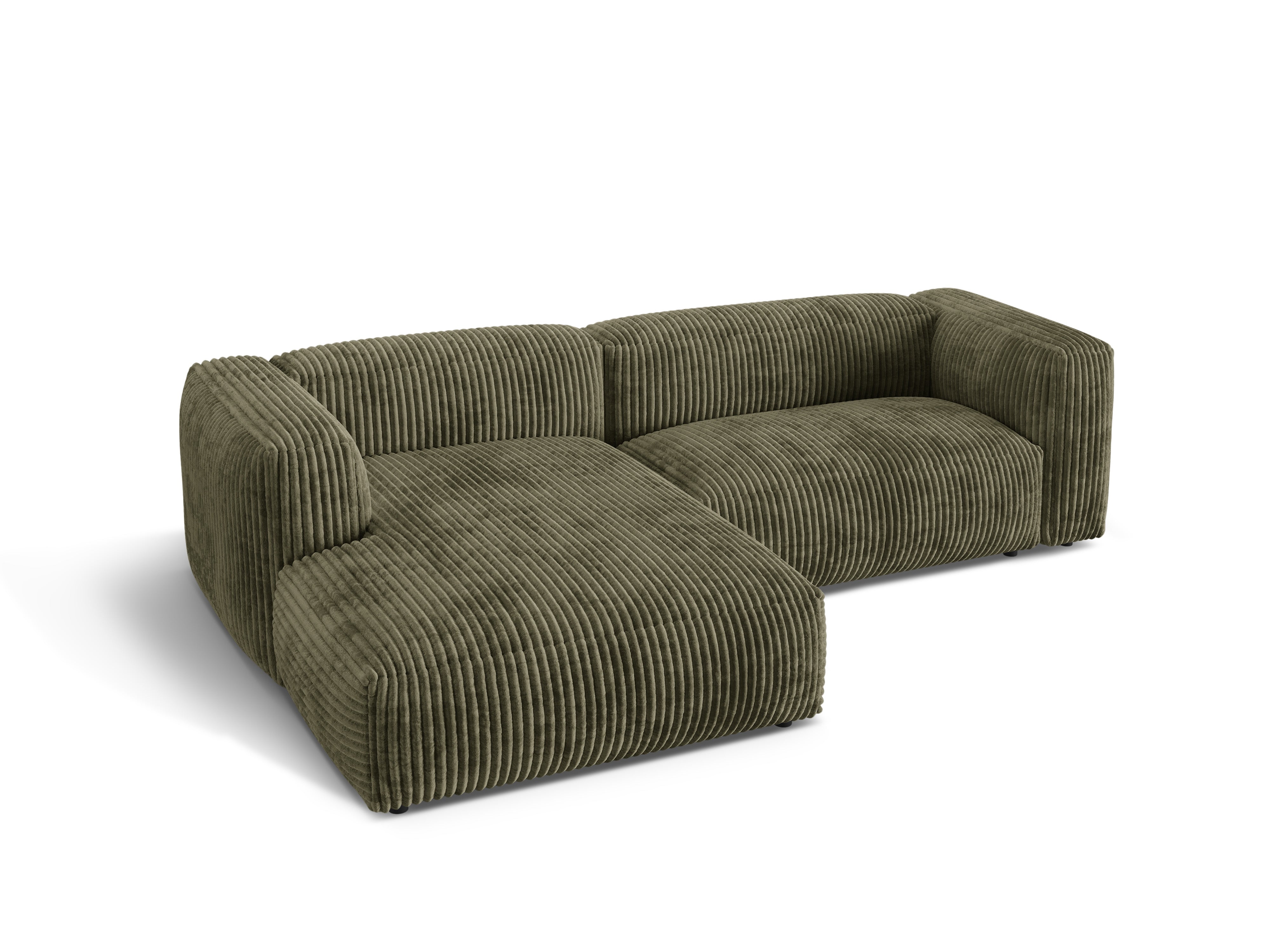 Left-handed corner of 2-person Martina Green Corduroy