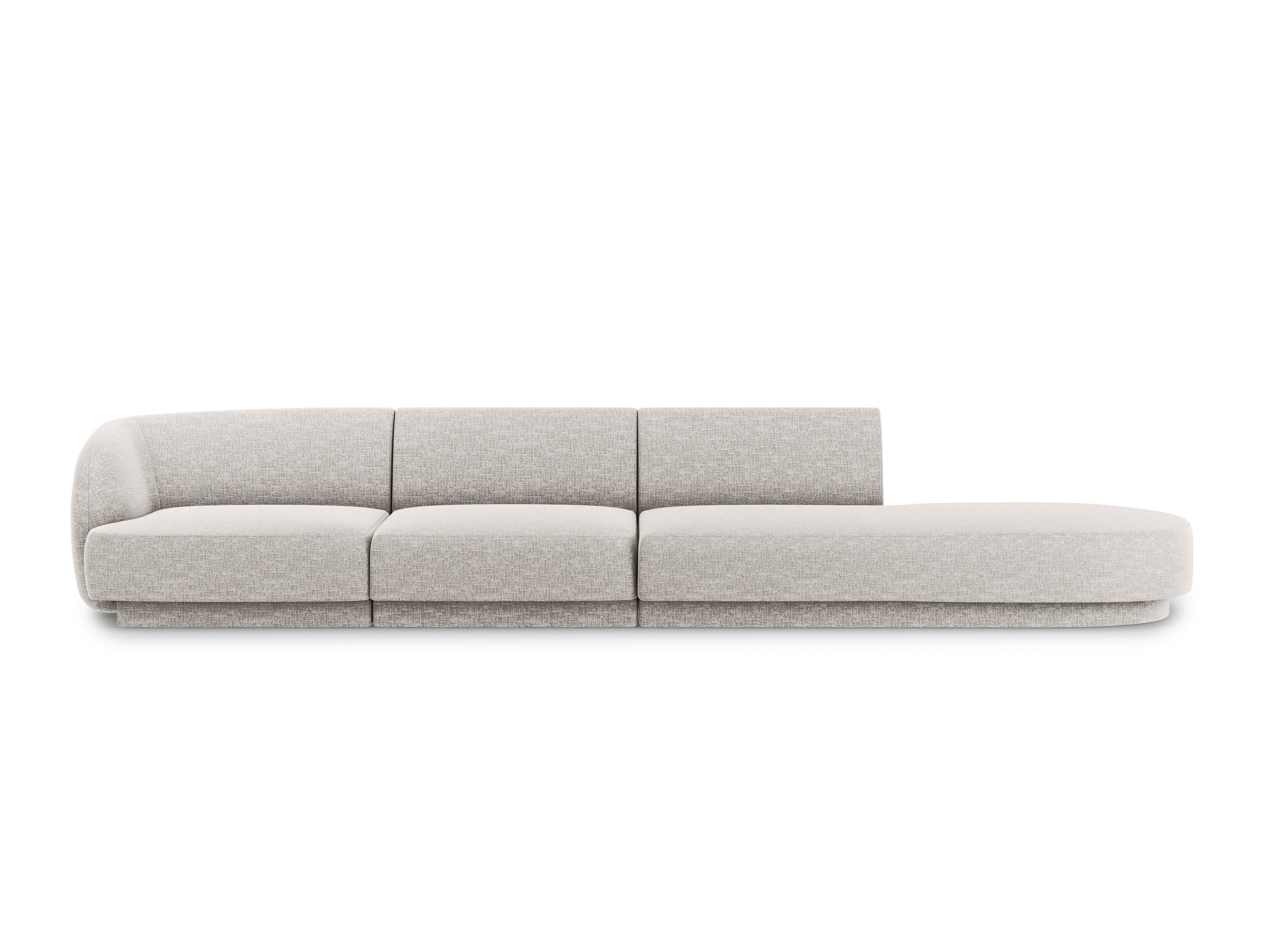 Sofa otwarta prawostronna 4-osobowa otwarta MILEY szary szenil