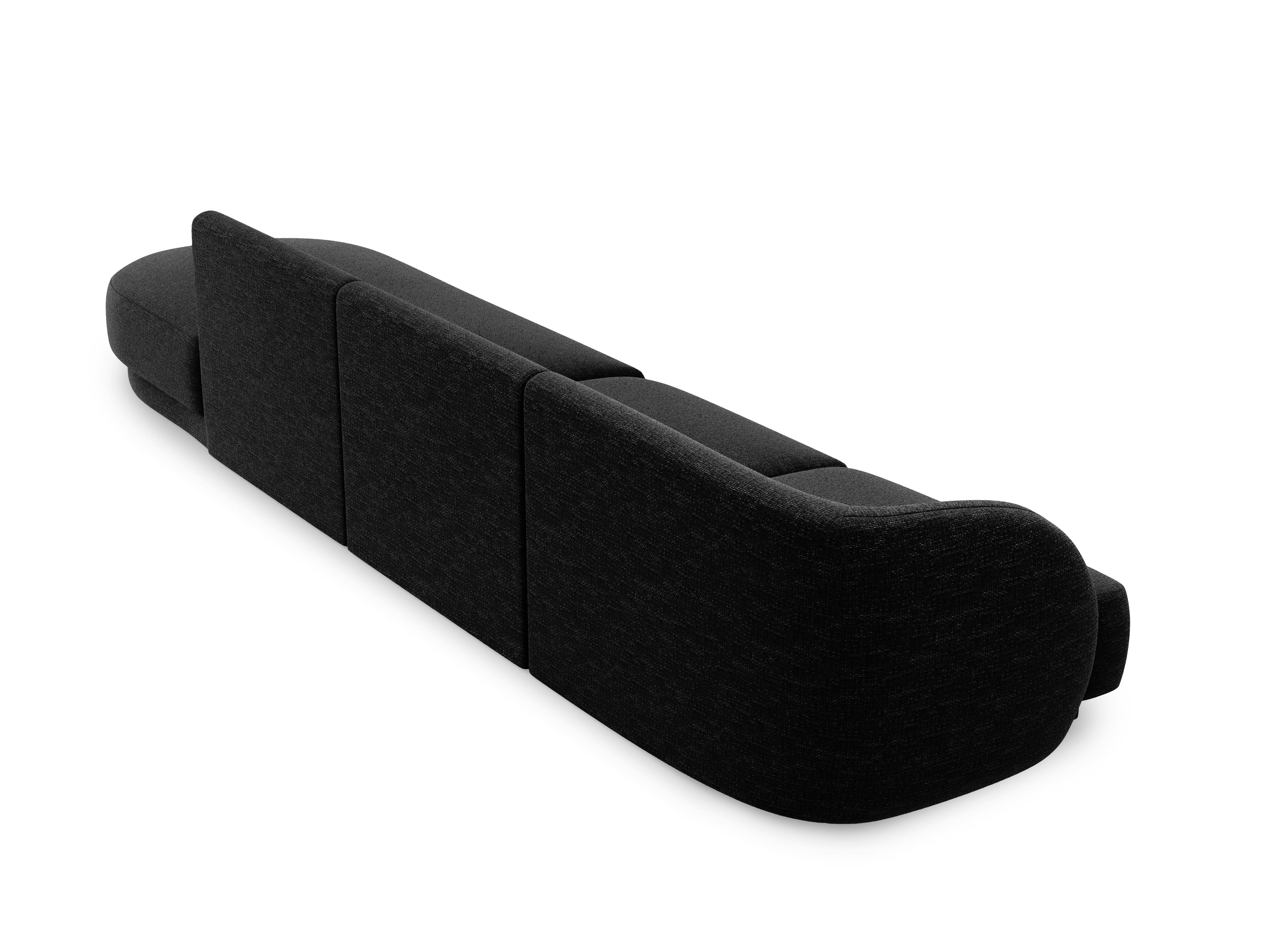 Sofa otwarta prawostronna 4-osobowa otwarta MILEY czarny szenil