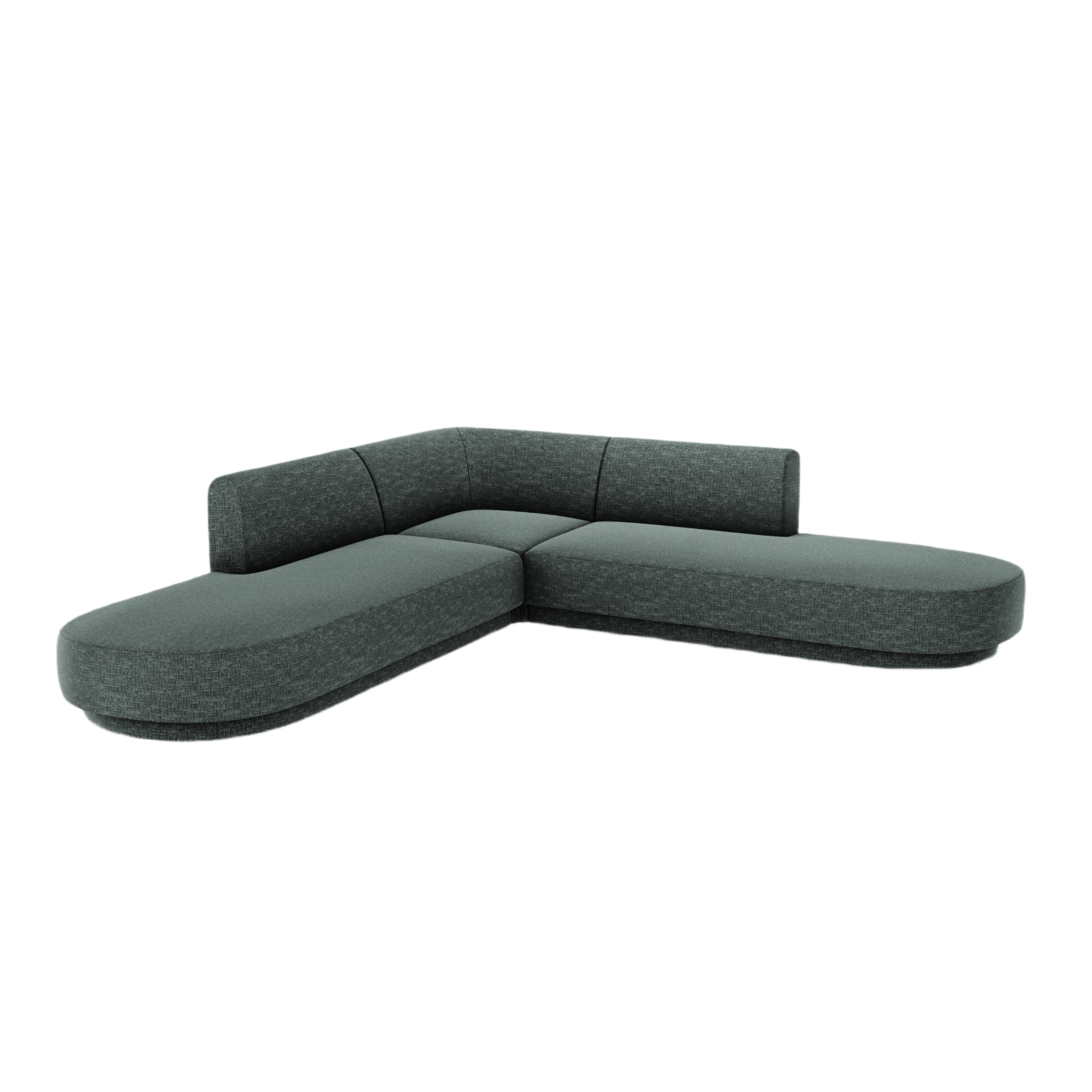 Symmetrical Open Corner Sofa MILEY Petrol Chenille Silk