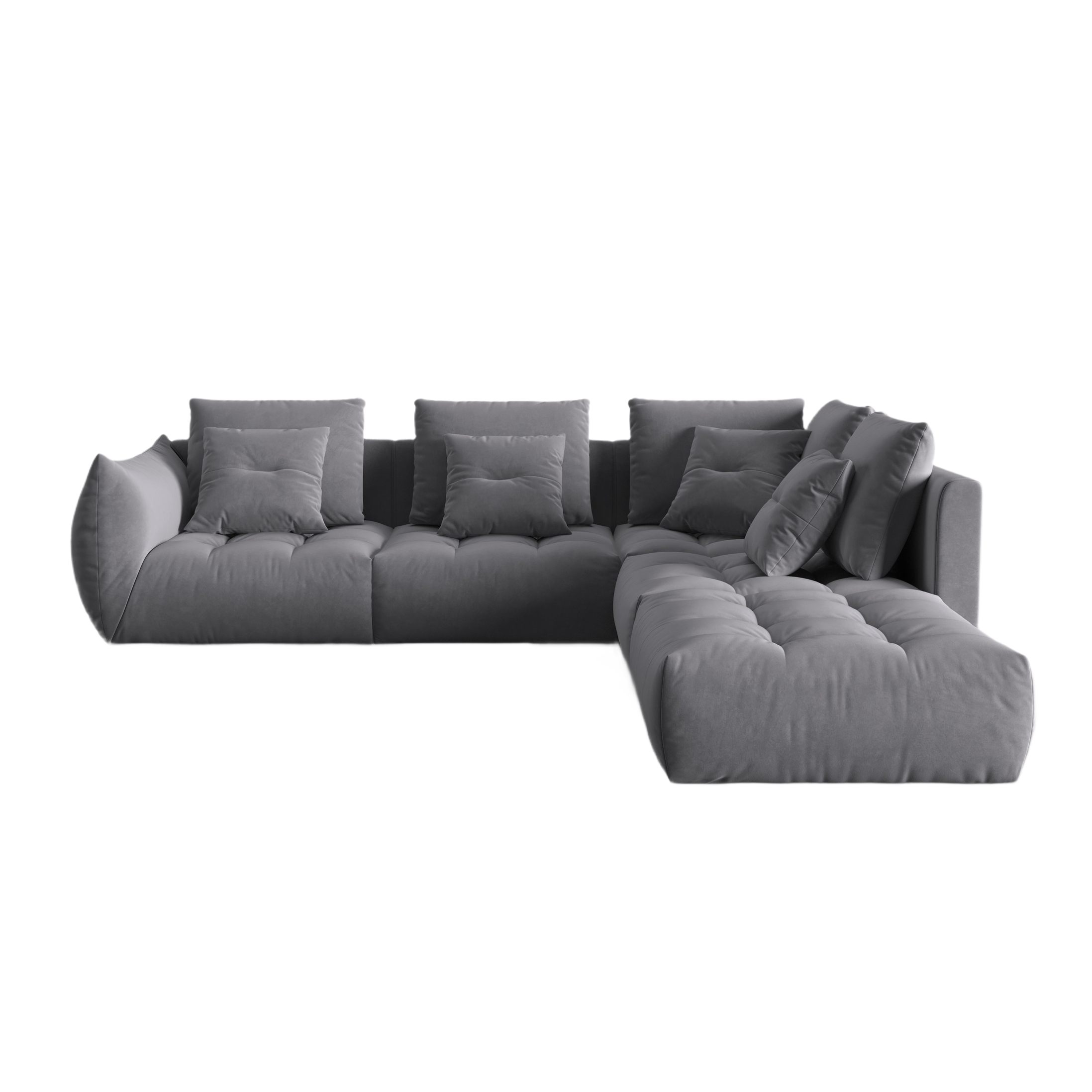 Velvet Modular Right Ecke Sofa, "Bloom", 4 Sitze, Dunkelgrau, 316x310x95
In Europa gemacht