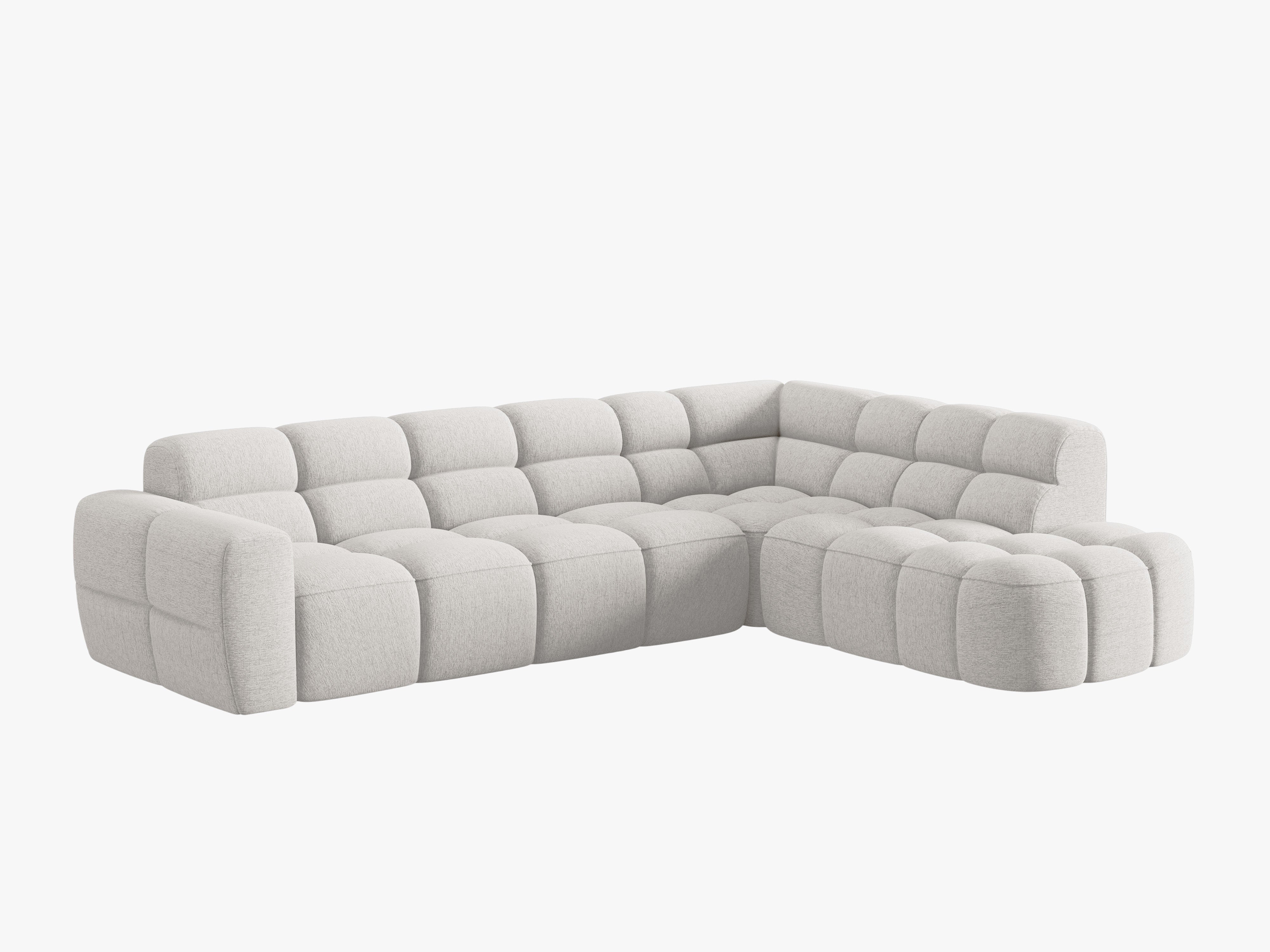 Sofa mit rechter Ecke LISA hellgrau Chenille