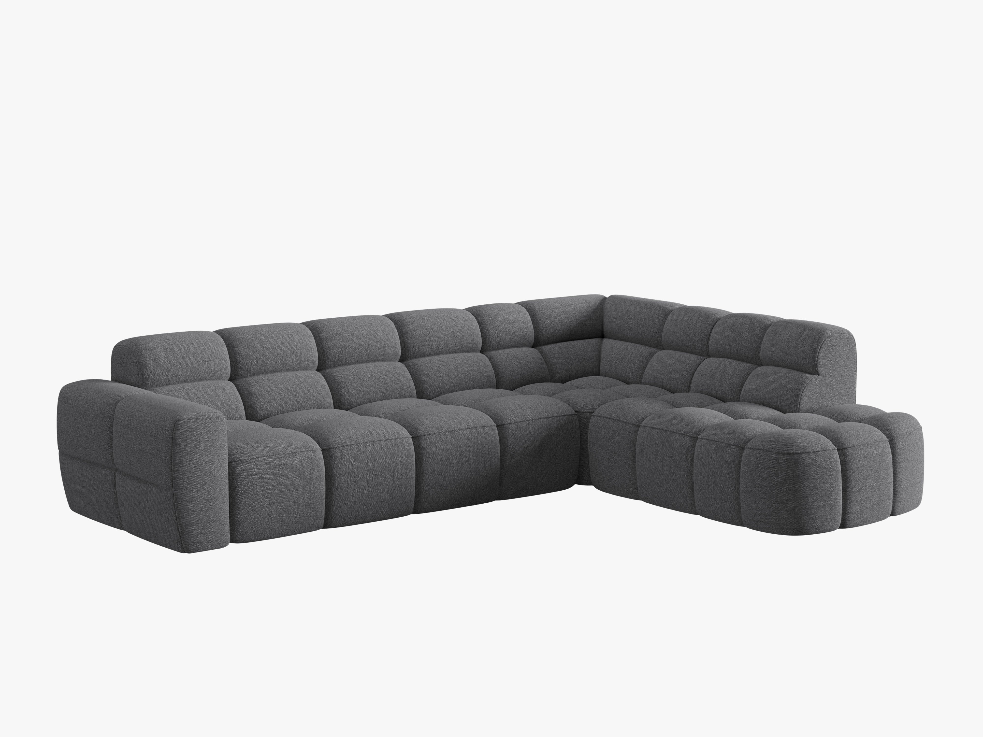 Sofa mit rechter Ecke LISA graues Chenille