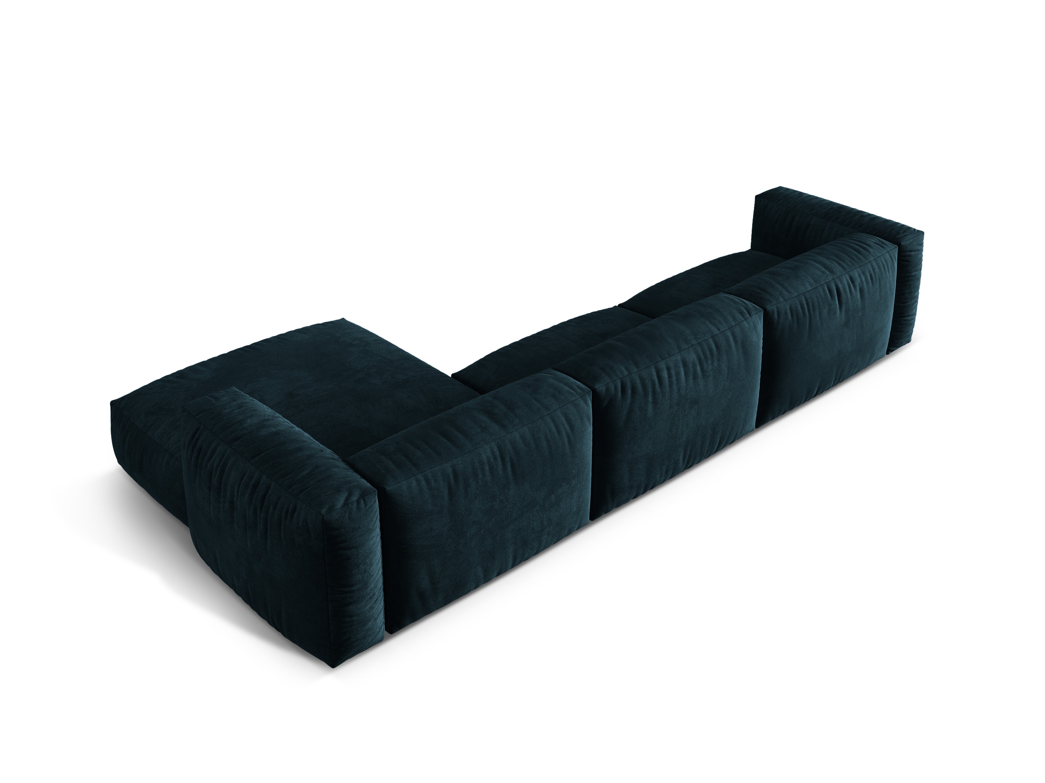 Right-sided velvet 3-seater Martin Petrol Martin