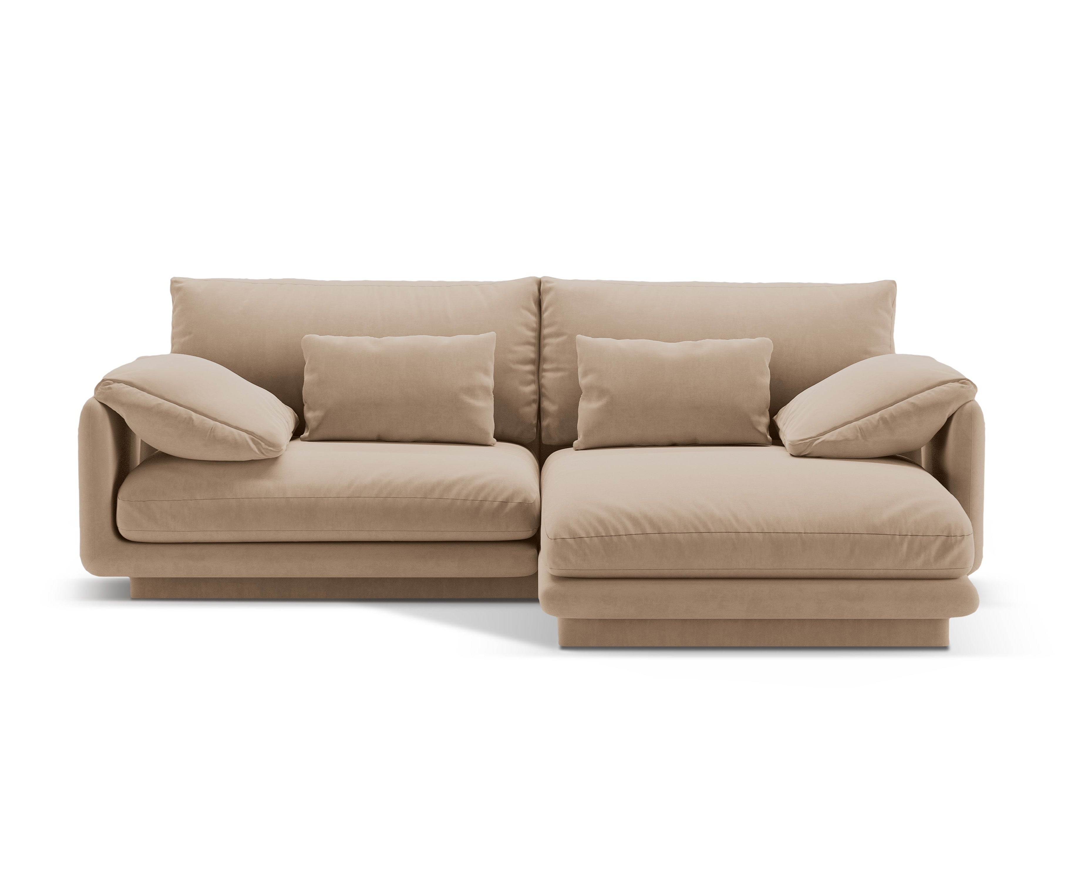 Velvet corner 3-person right-sided sand torino