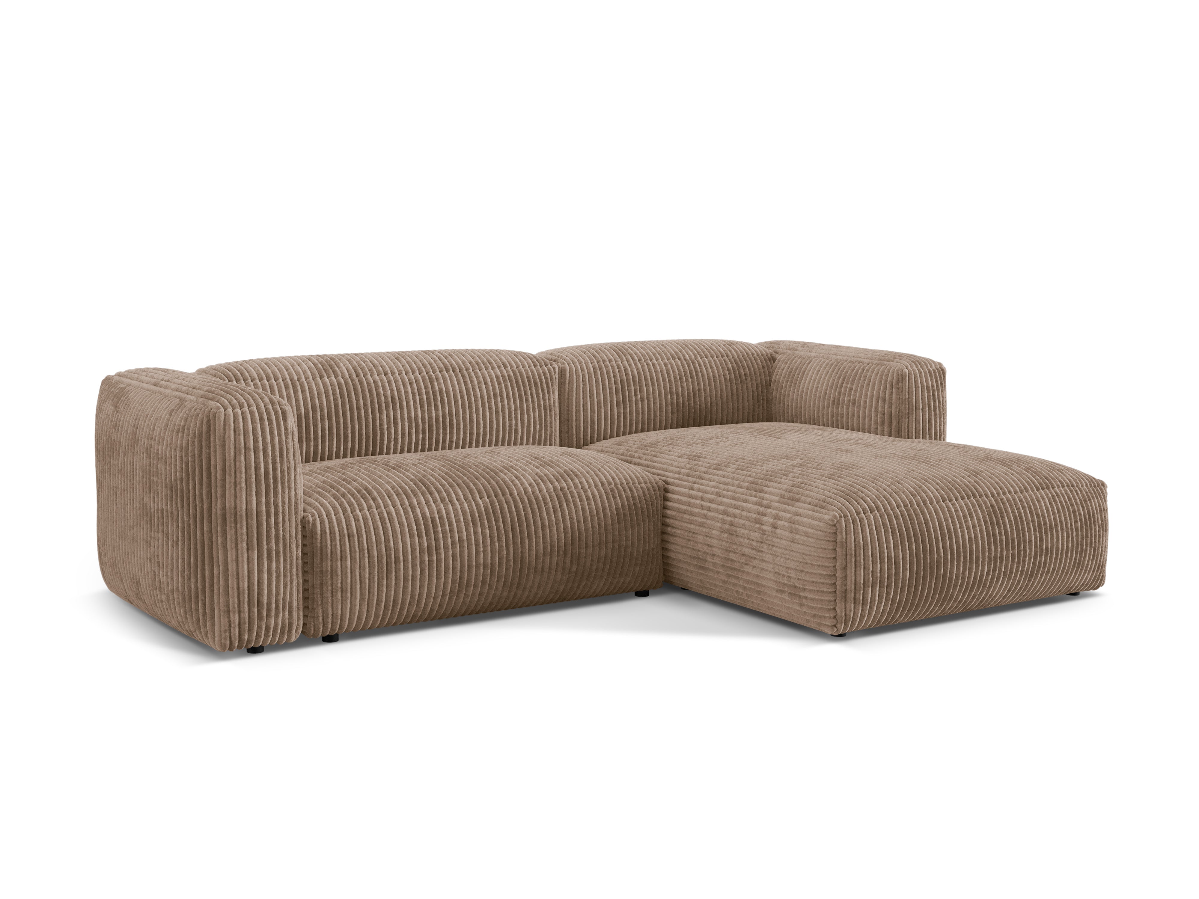 Right-sided corner of 2-person Martina Dark-tone corduroy