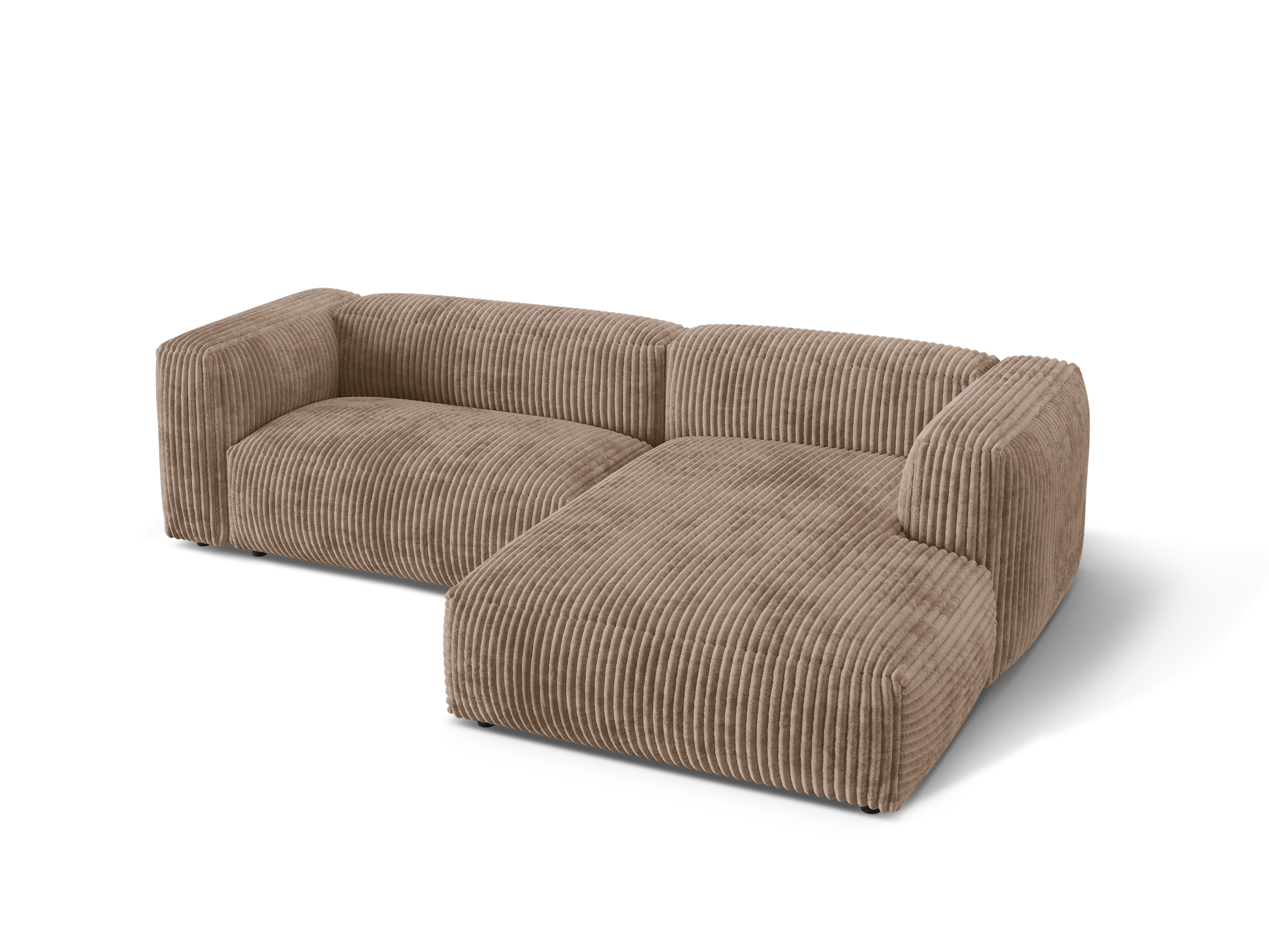 Right-sided corner of 2-person Martina Dark-tone corduroy