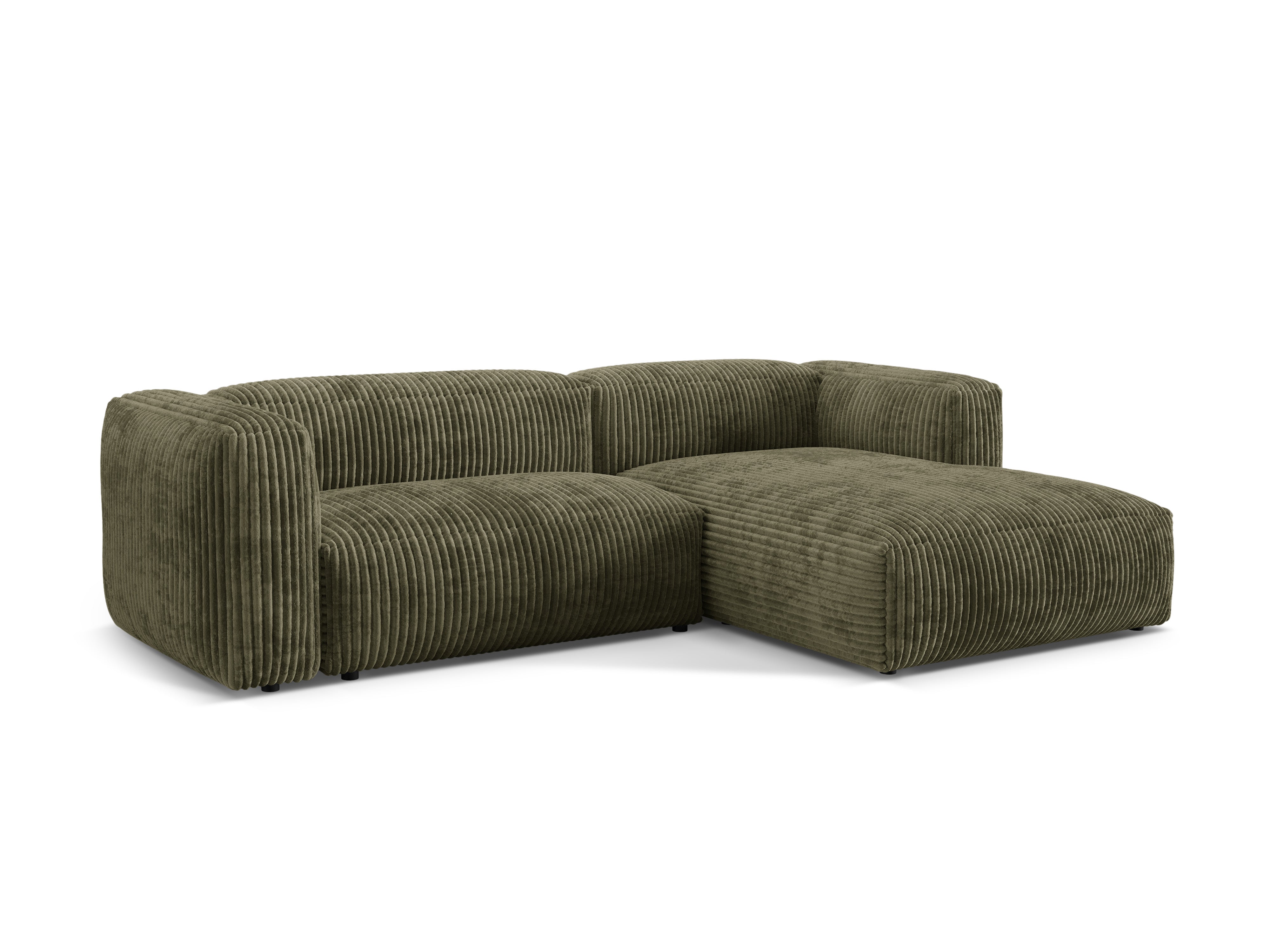 Right-handed 2-person corner Martina Green Corduroy