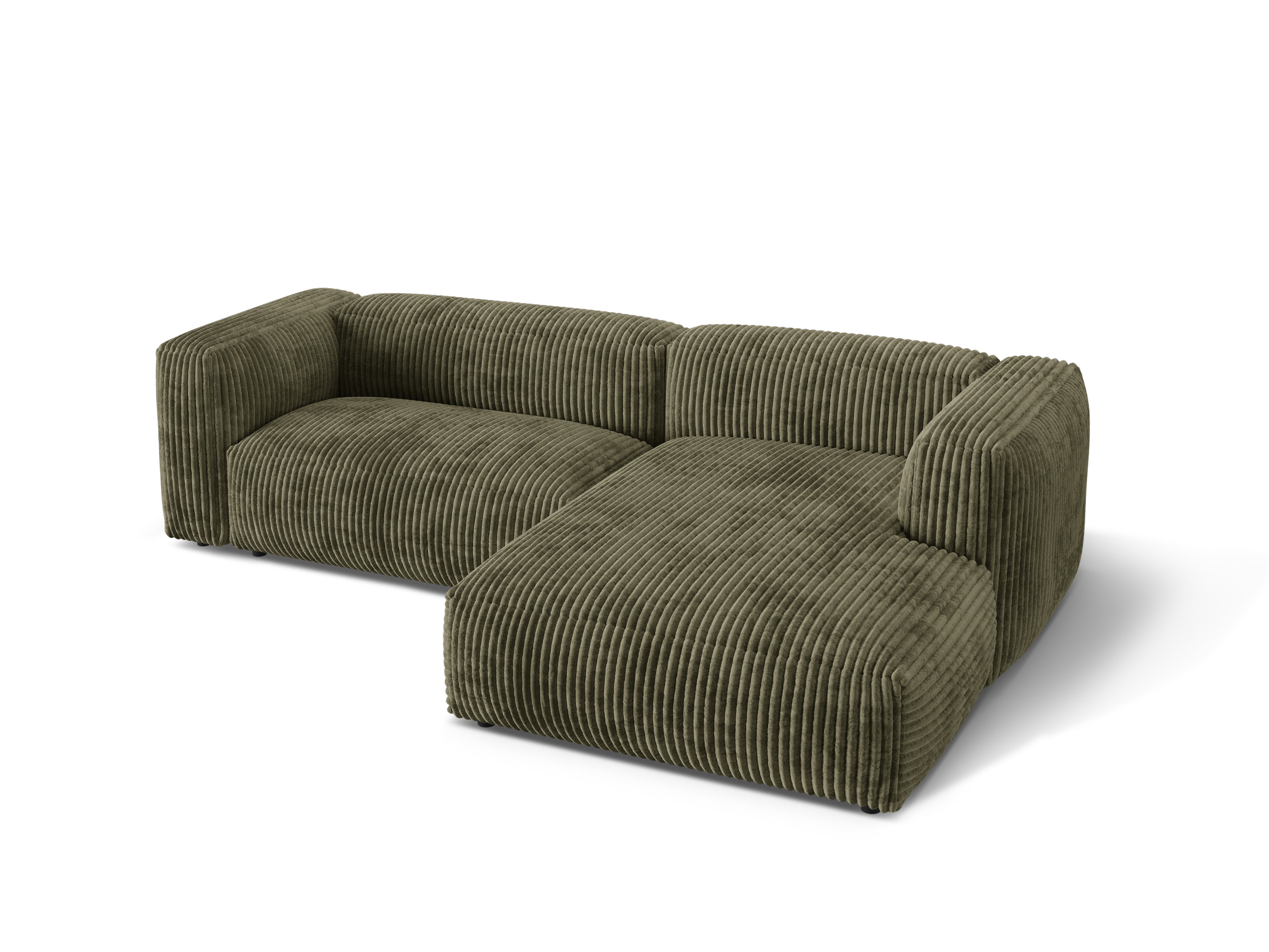 Right-handed 2-person corner Martina Green Corduroy