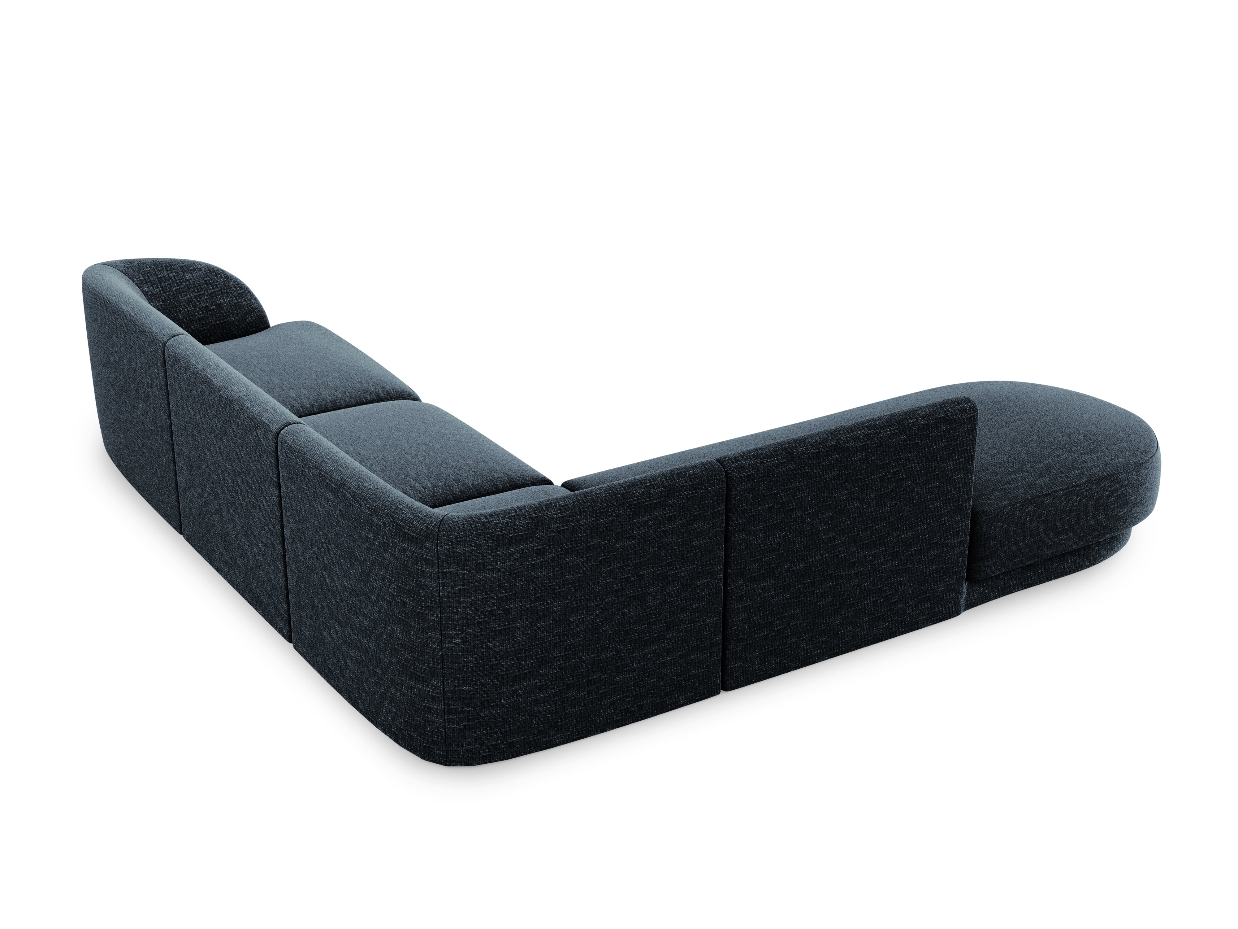 Narożnik 6-osobowy w tkaninie szenilowej lewostronny MILEY granatowy Micadoni Eye on Design