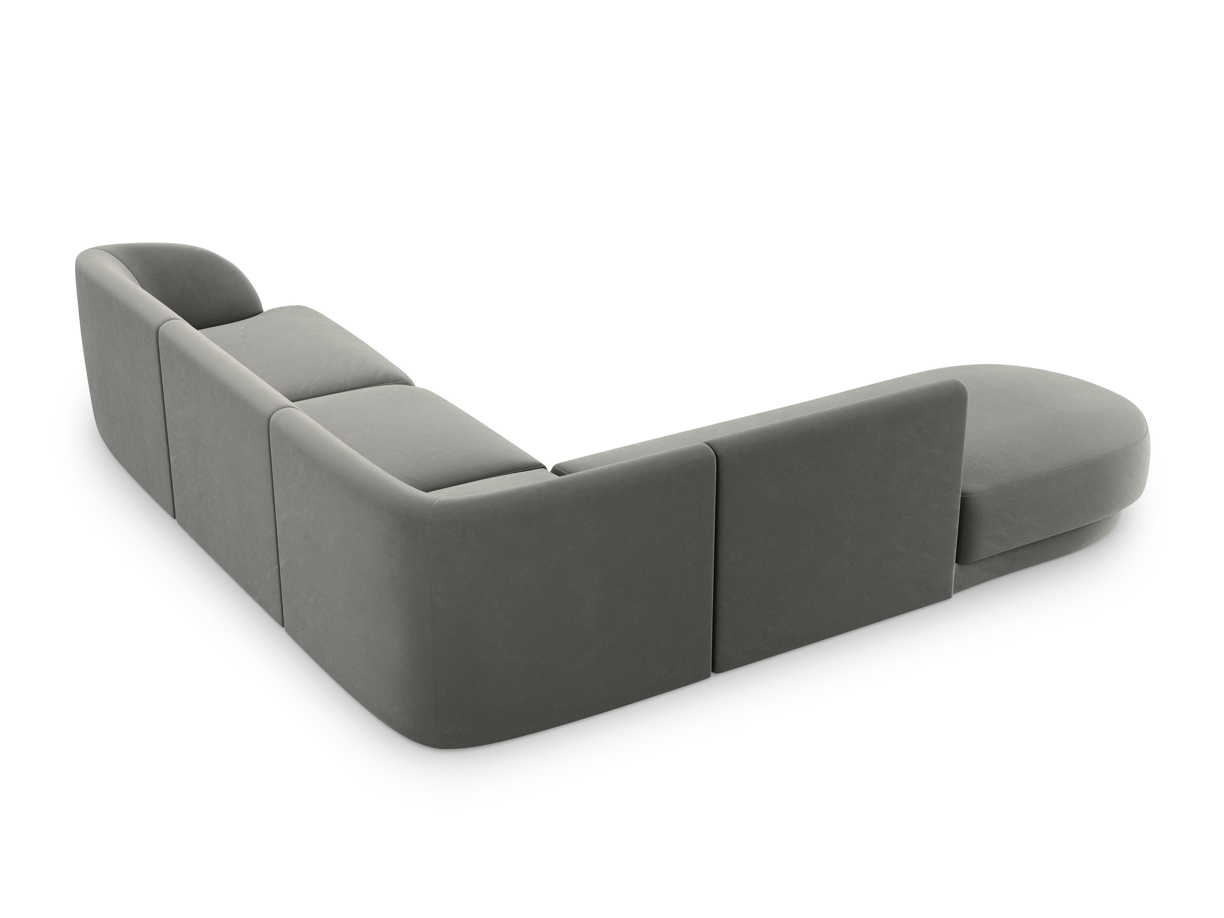 Narożnik aksamitny 6-osobowy lewostronny MILEY jasnoszary Micadoni Eye on Design
