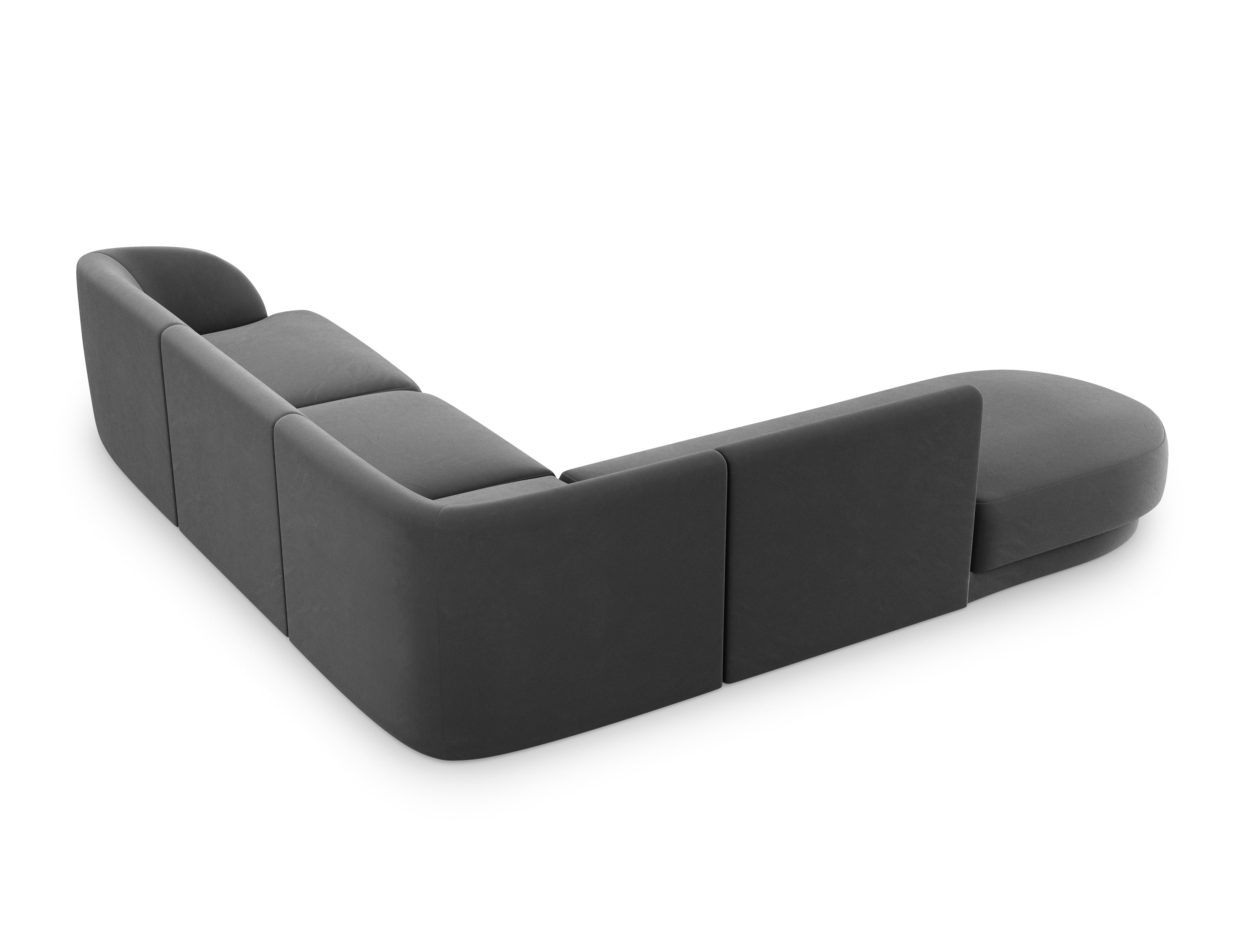 Narożnik aksamitny 6-osobowy lewostronny MILEY ciemnoszary Micadoni Eye on Design