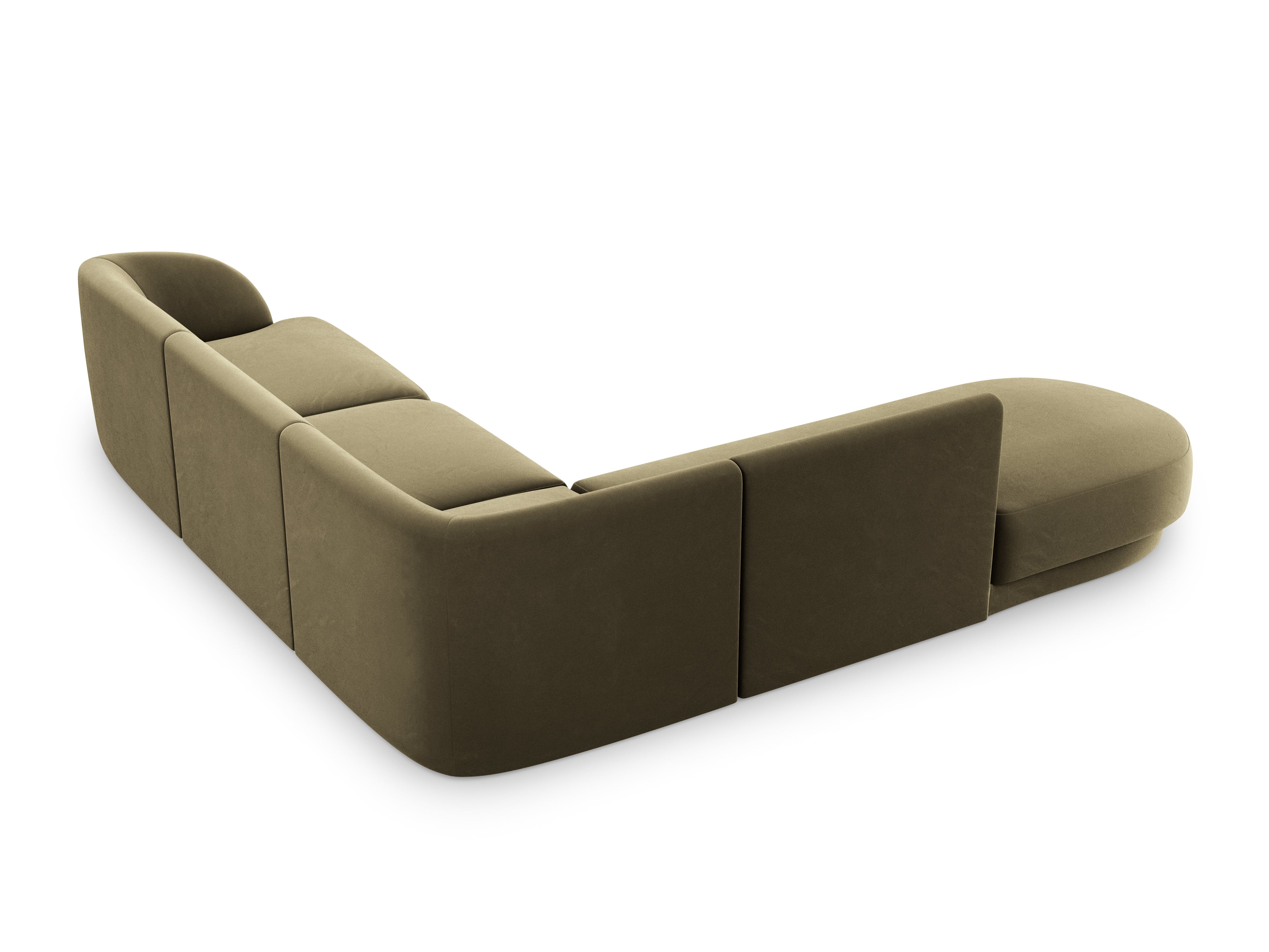 Narożnik aksamitny 6-osobowy lewostronny MILEY zielony Micadoni Eye on Design