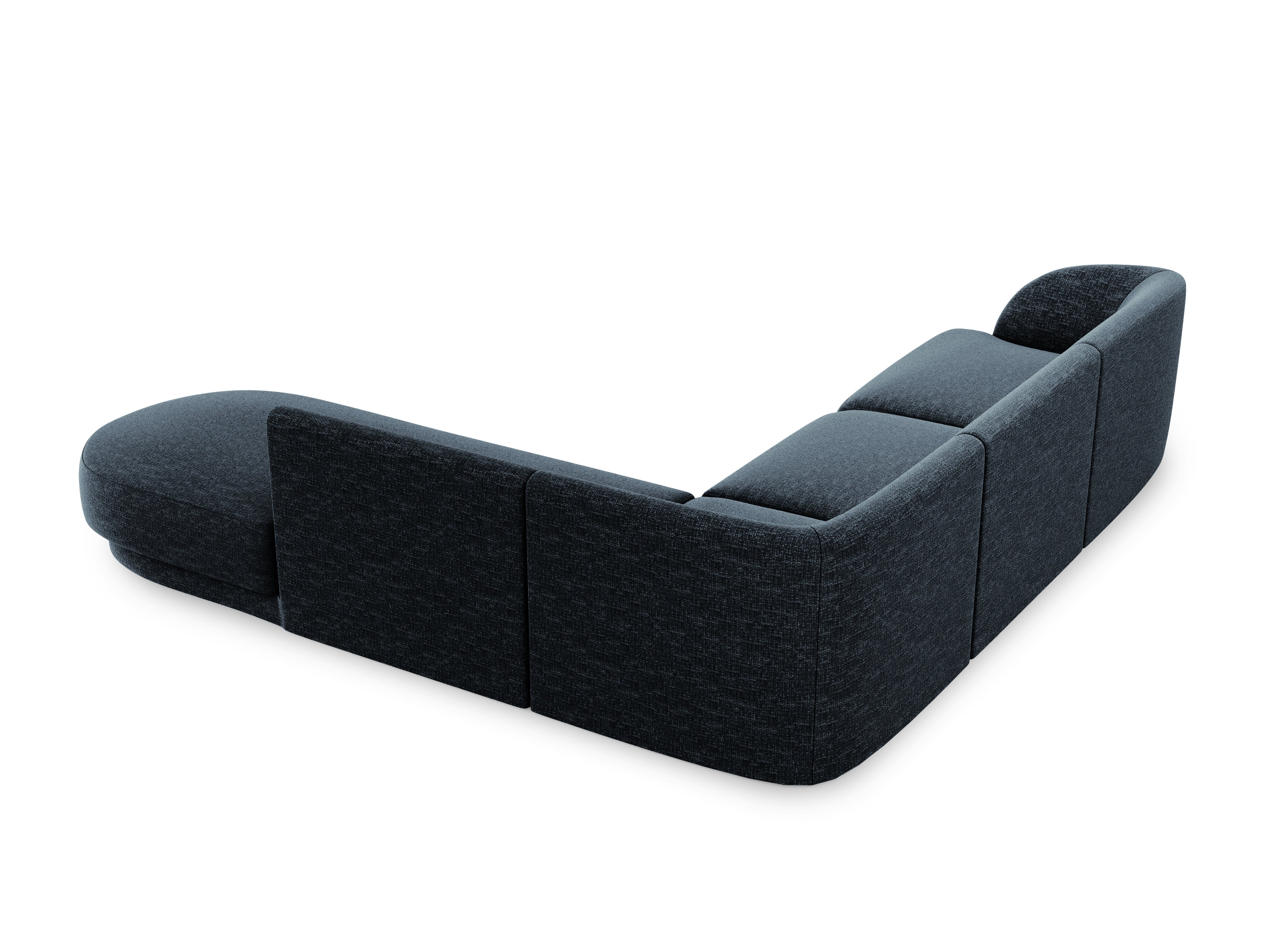 Narożnik 6-osobowy w tkaninie szenilowej prawostronny MILEY granatowy Micadoni Eye on Design