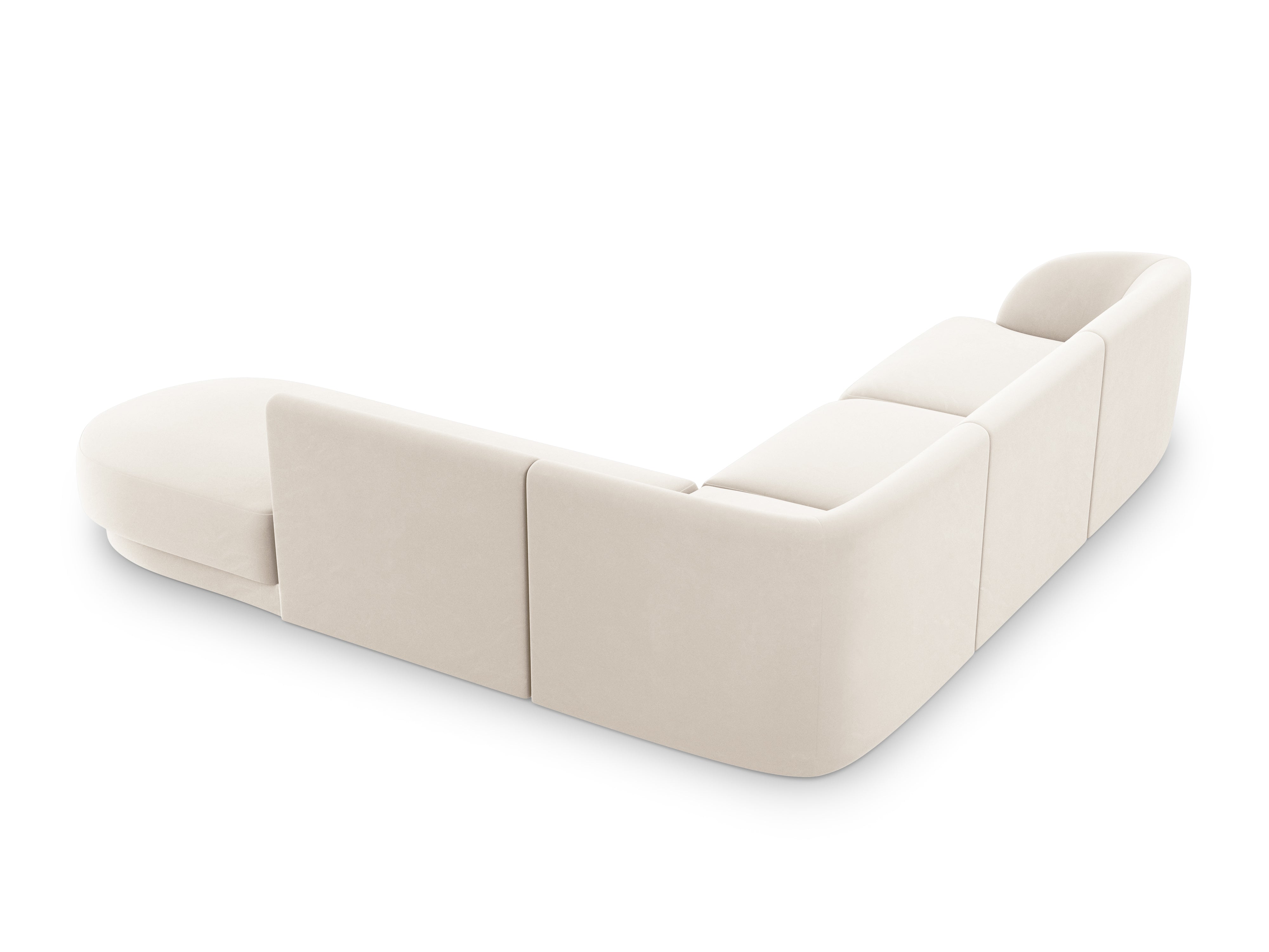 Narożnik aksamitny 6-osobowy prawostronny MILEY beżowy Micadoni Eye on Design