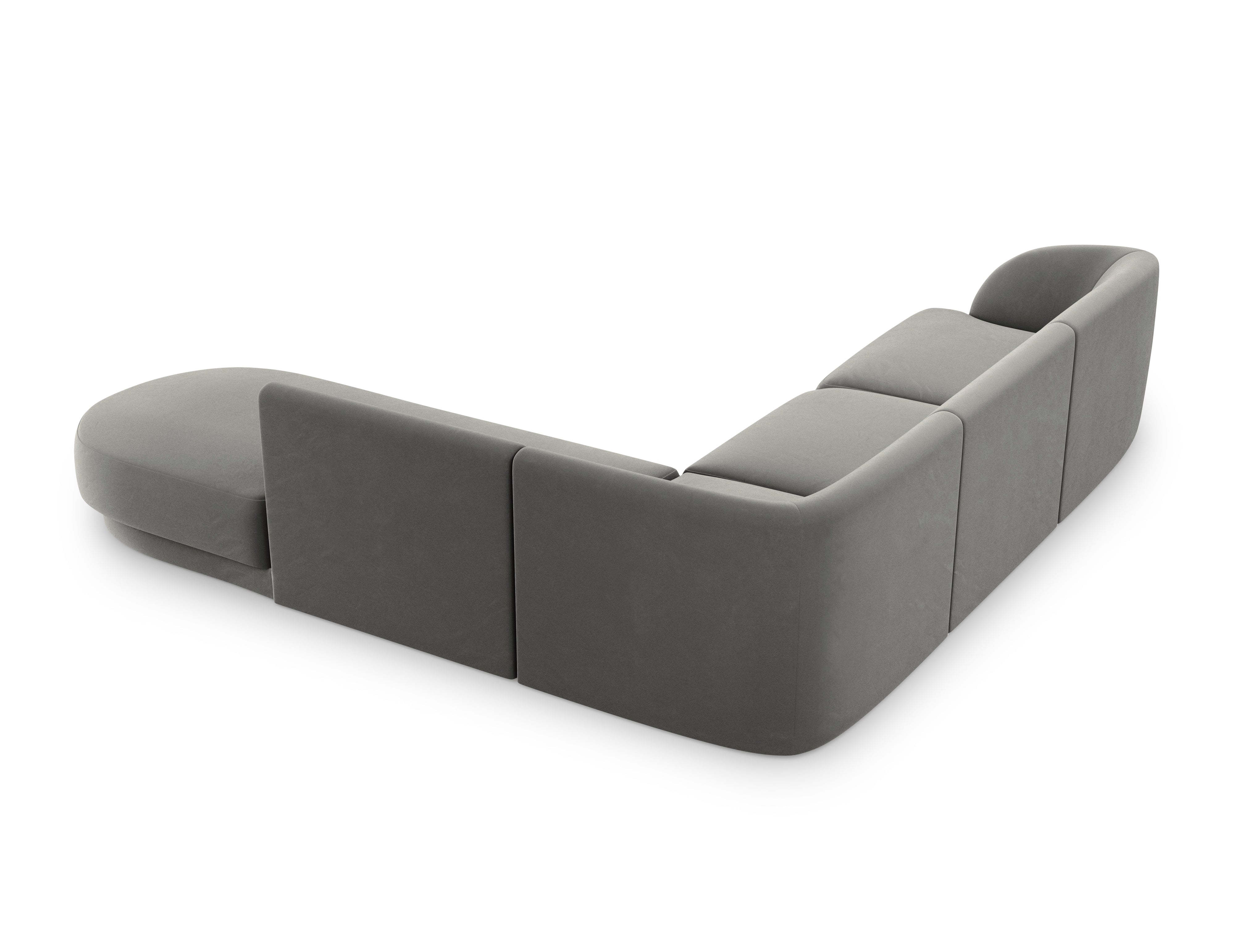 Narożnik aksamitny 6-osobowy prawostronny MILEY jasnoszary Micadoni Eye on Design
