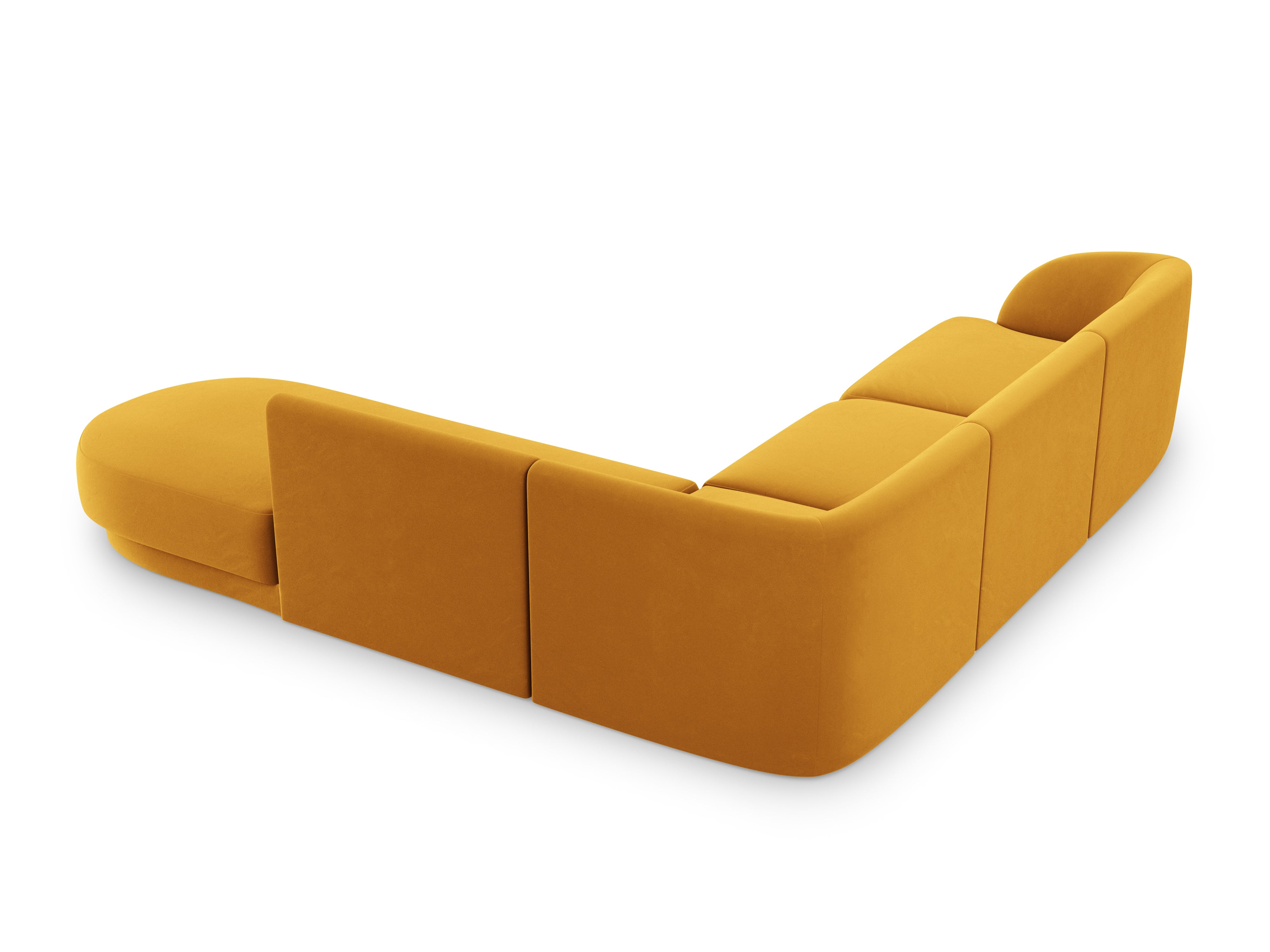 Narożnik aksamitny 6-osobowy prawostronny MILEY żółty Micadoni Eye on Design