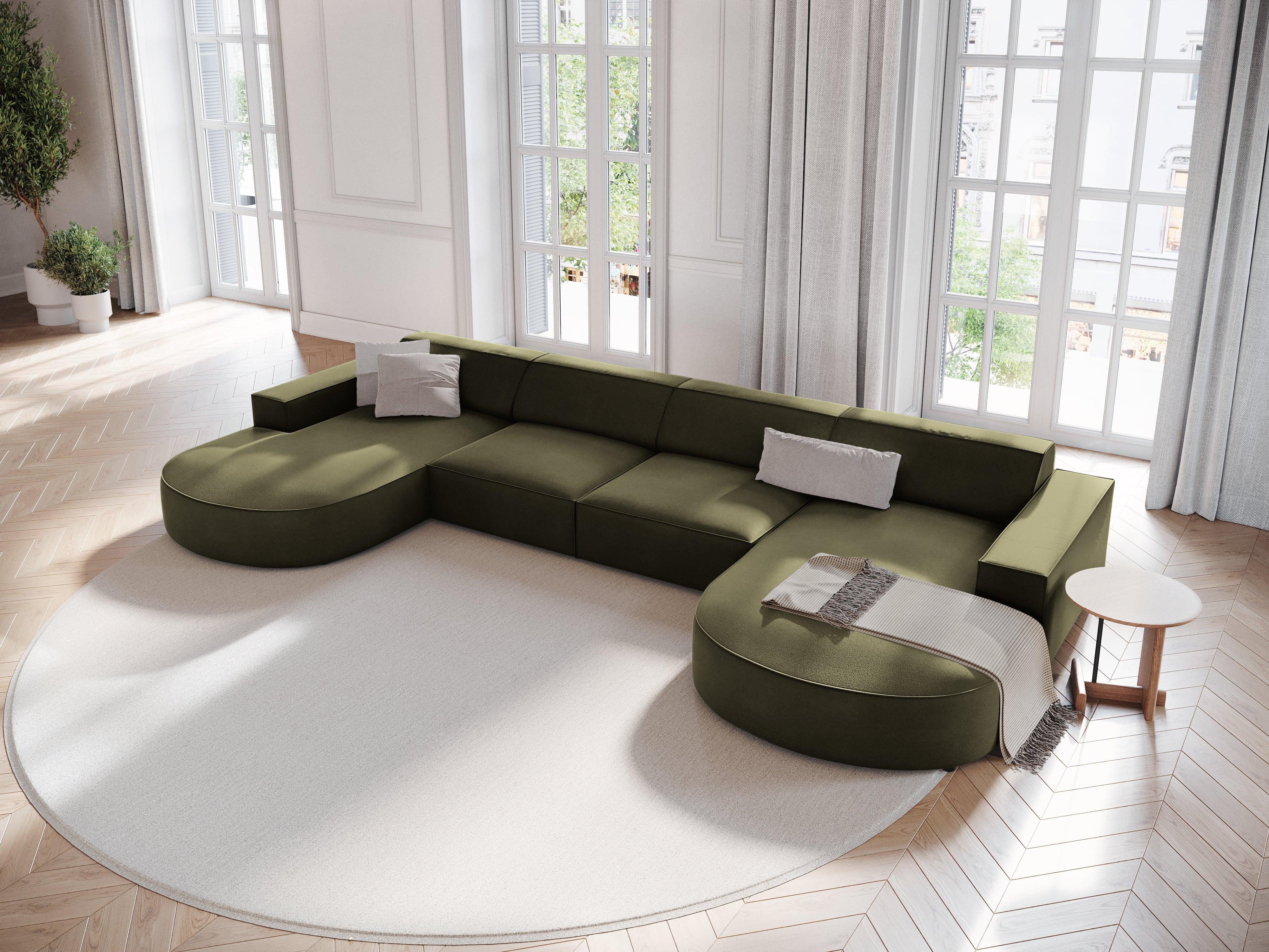 Sofa aksamitna panoramiczna okrągła JODIE zielony Micadoni Eye on Design