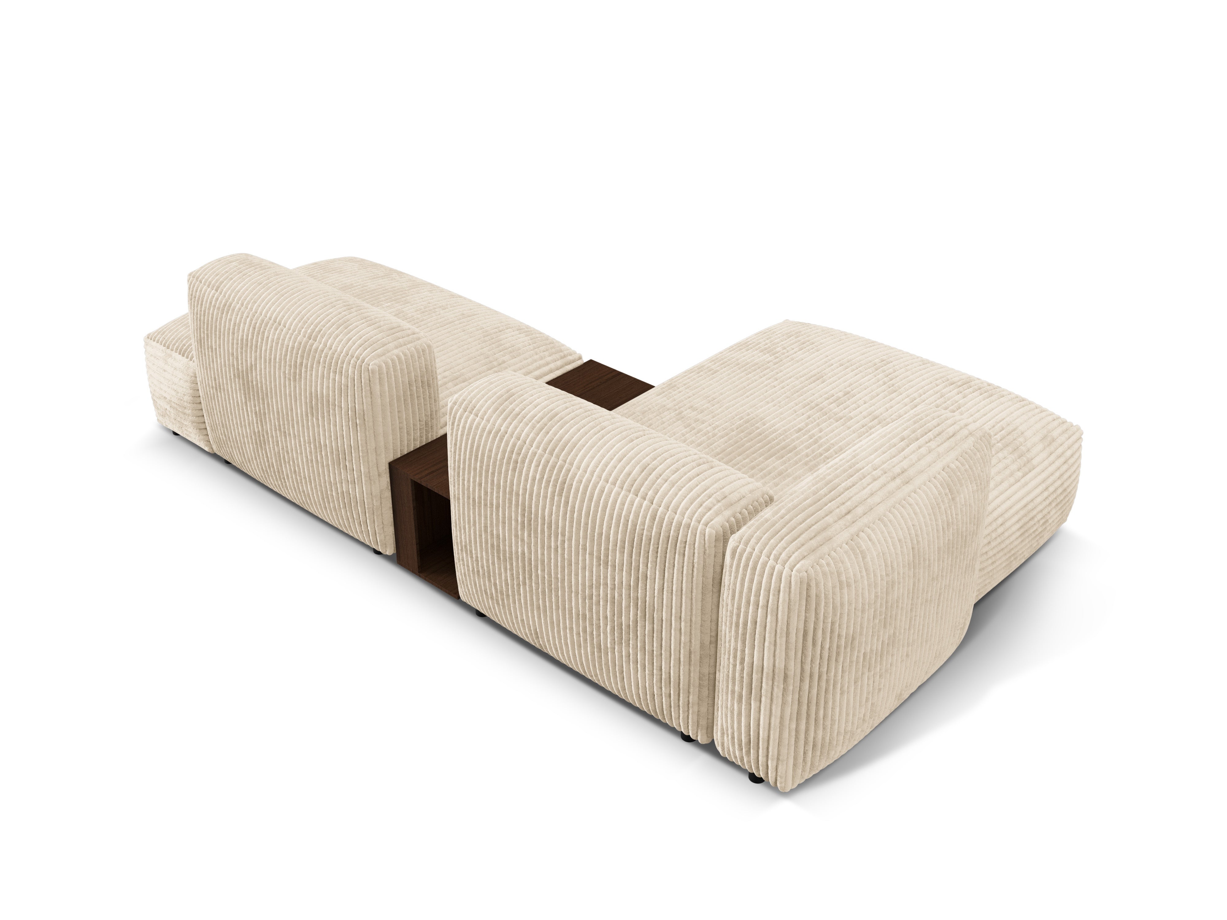 Links -besiedelte Ecke mit einem Martin -Tischleuchten -Beige Corduroy