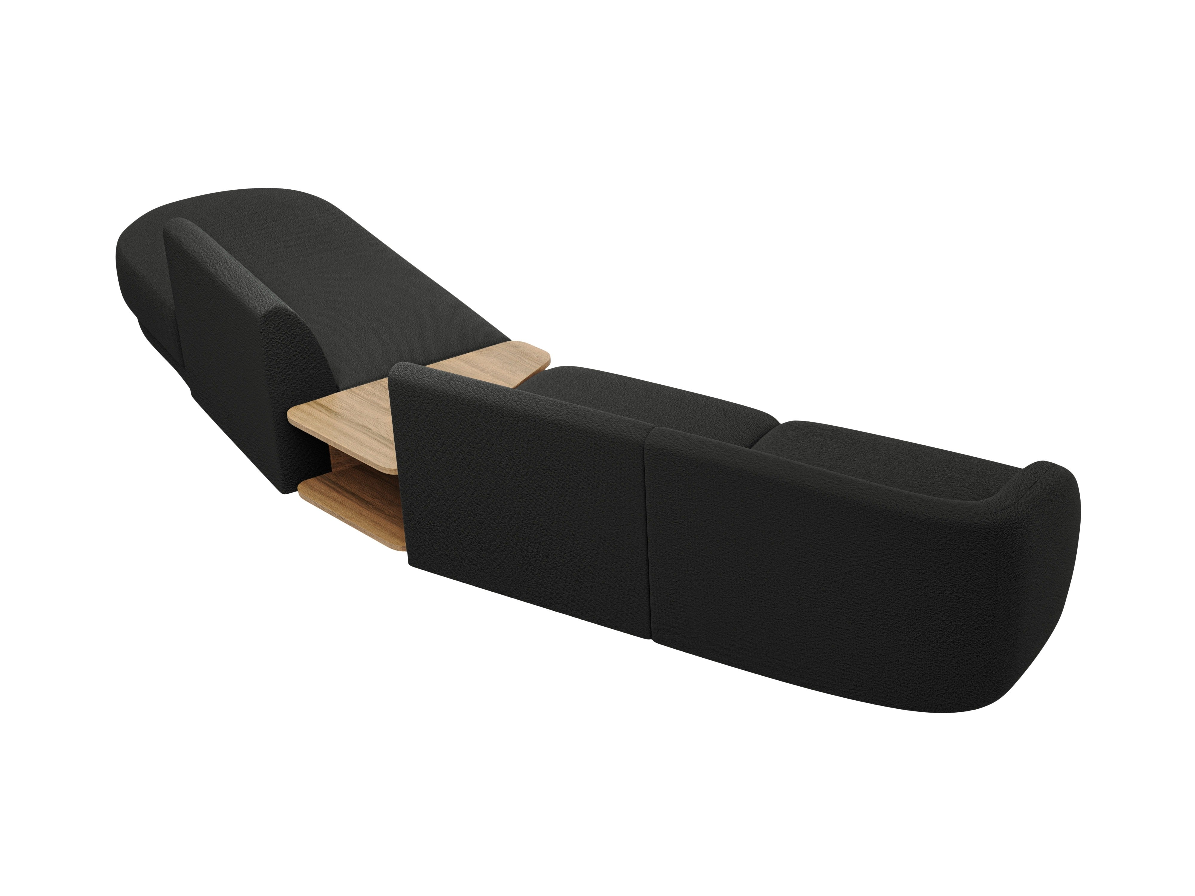 Sofa modułowa prawostronna ze stolikiem 4-osobowa MILEY czarny boucle