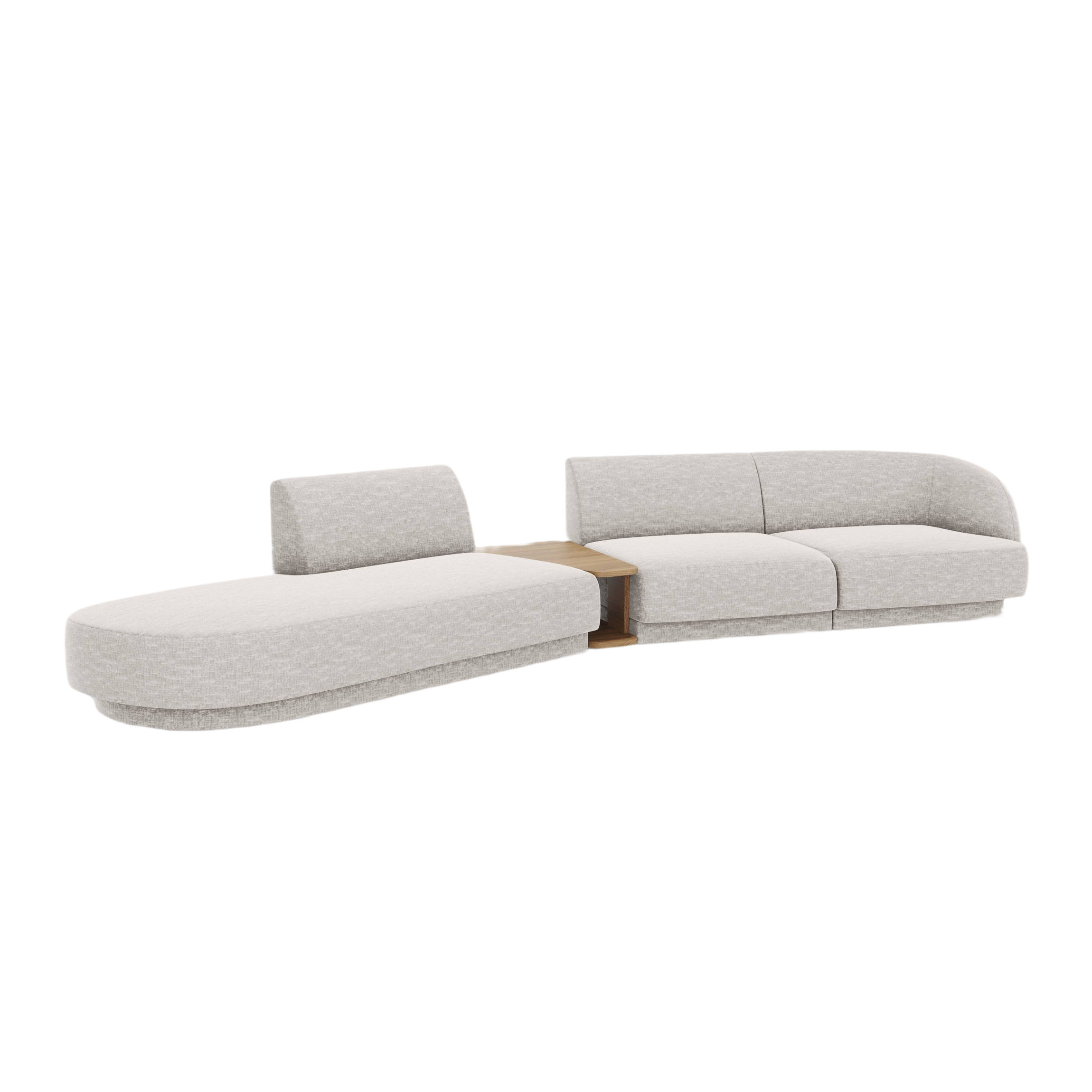 Sofa modułowa lewostronna ze stolikiem 4-osobowa MILEY szary szenil