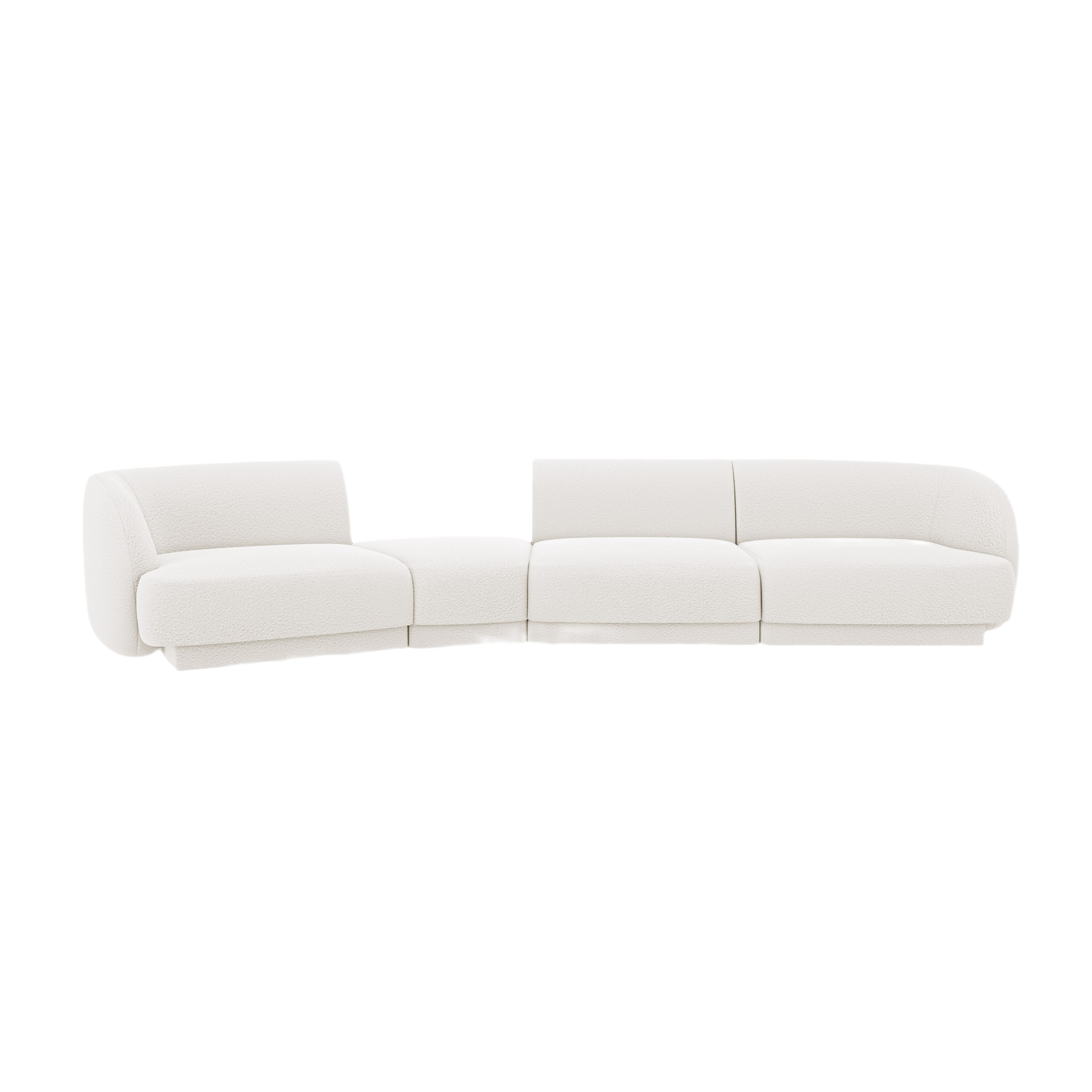 Sofa modułowa lewostronna 6-osobowa MILEY biały boucle