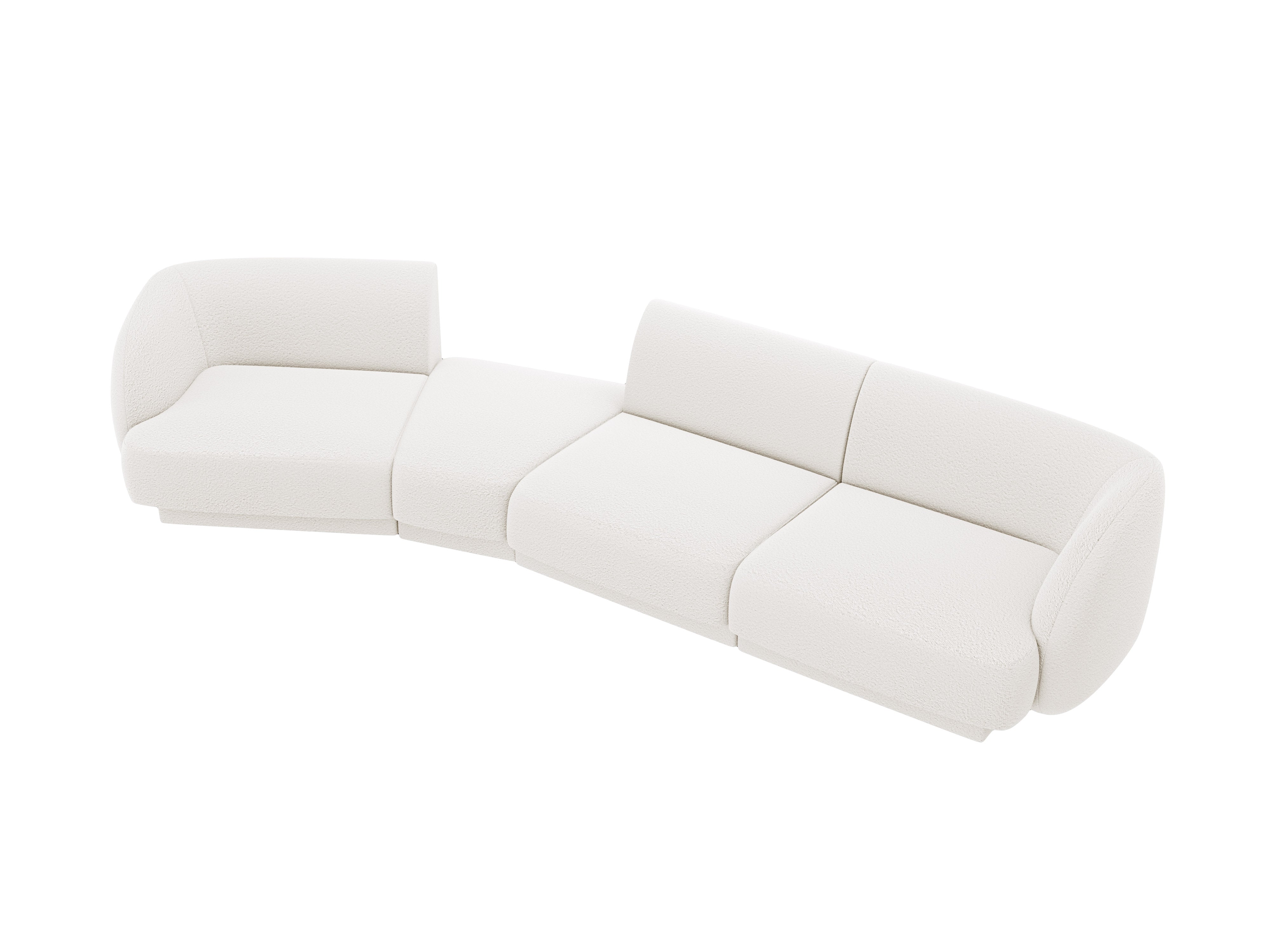 Sofa modułowa lewostronna 6-osobowa MILEY biały boucle