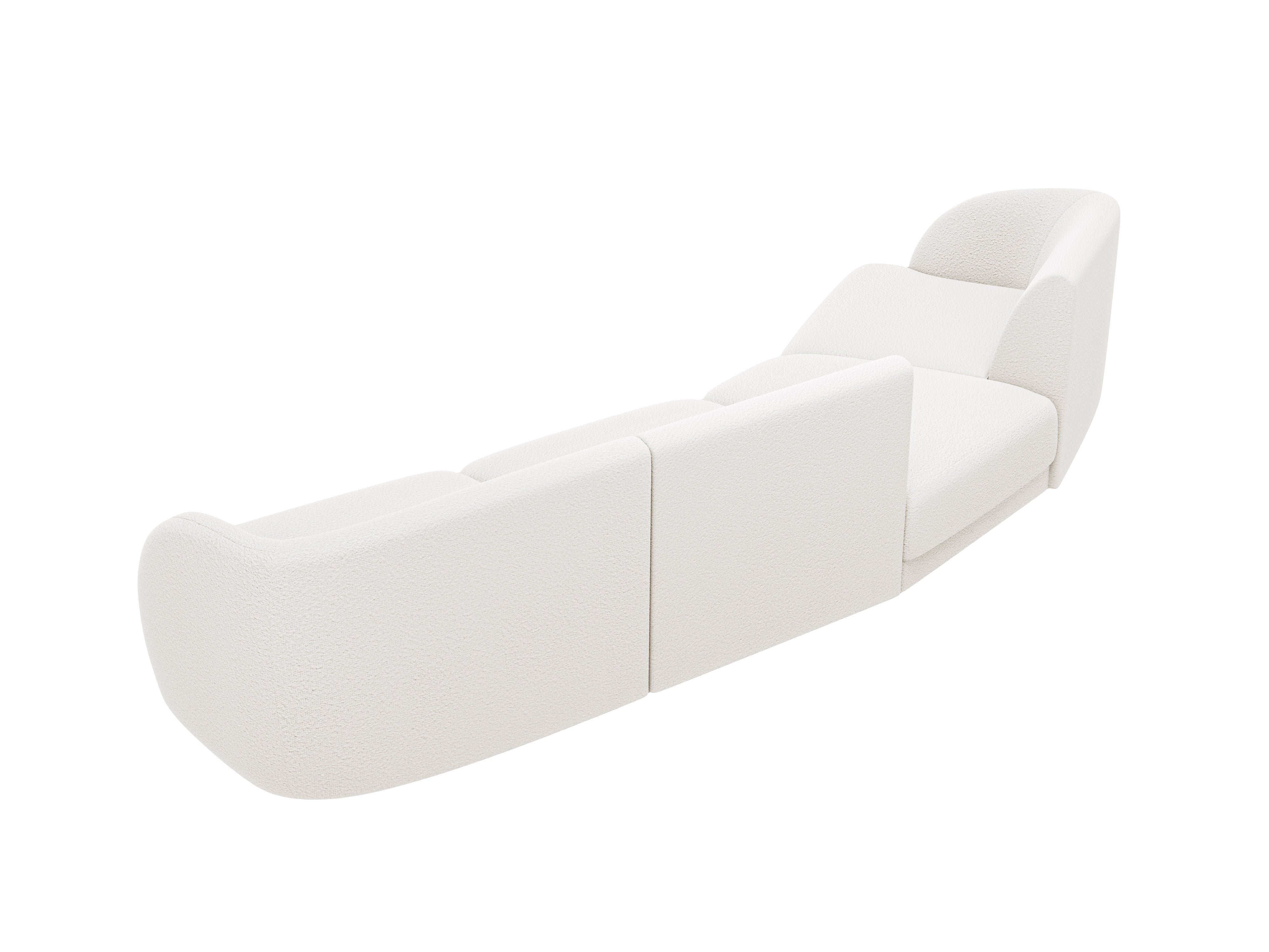 Sofa modułowa lewostronna 6-osobowa MILEY biały boucle