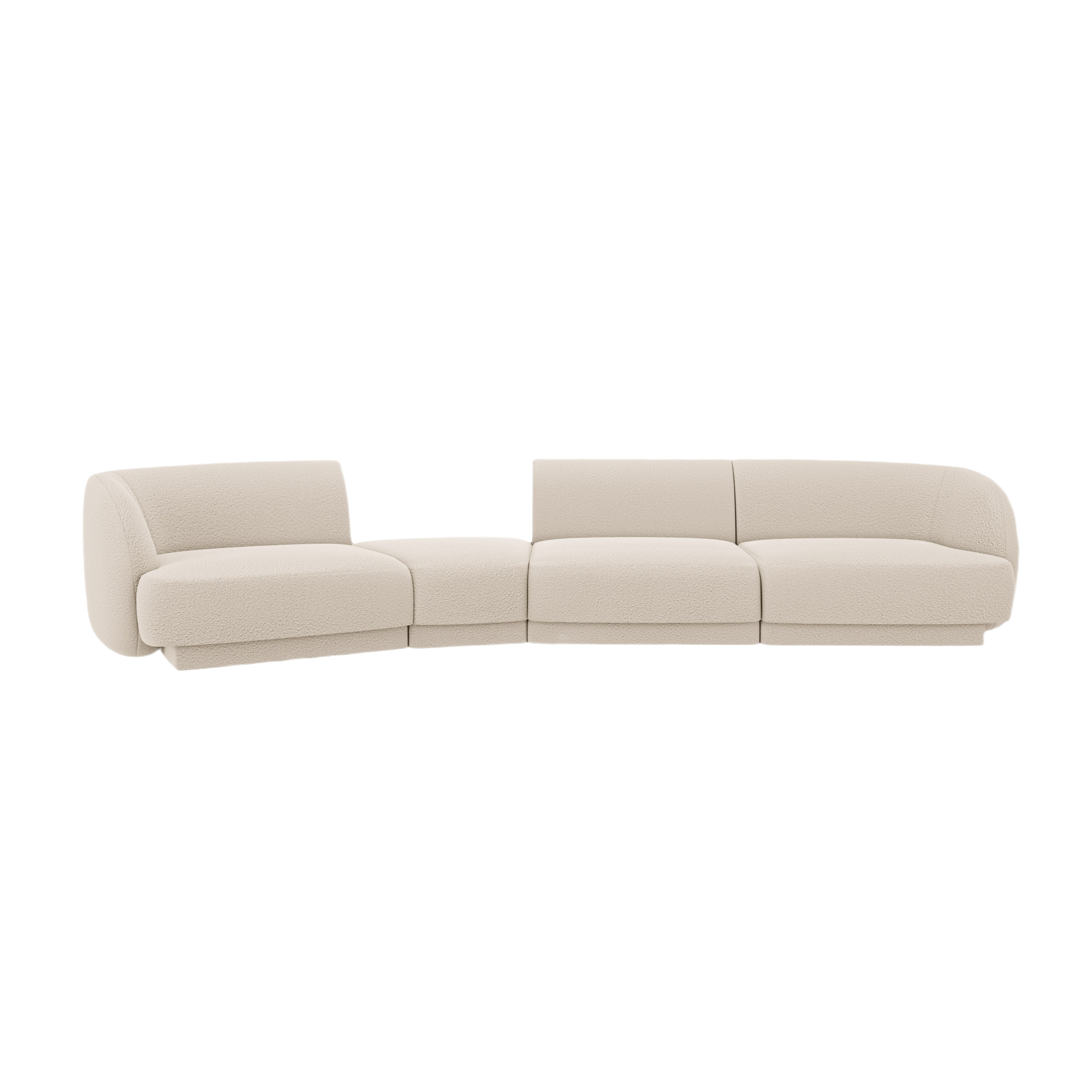 Modulares Sofa linksseitig für 6 Personen MILEY beige Boucle