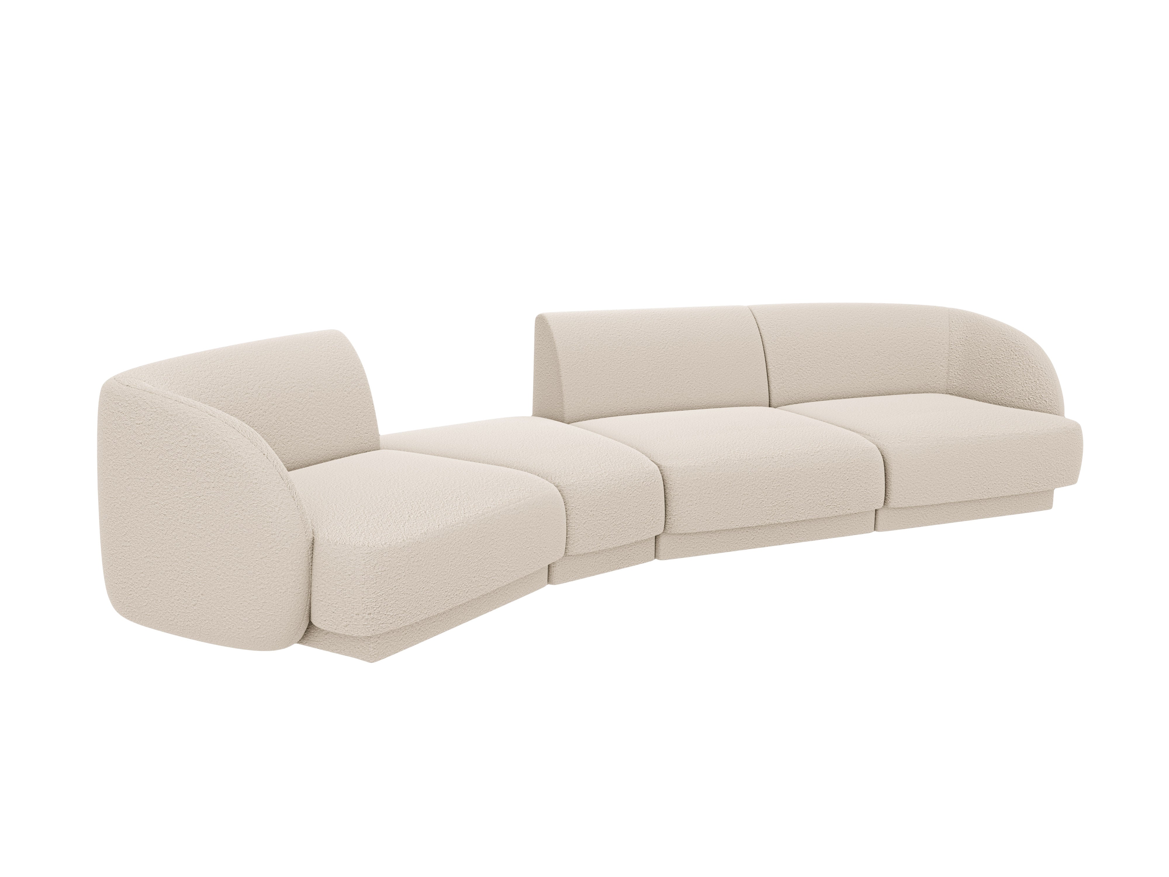 Modulares Sofa linksseitig für 6 Personen MILEY beige Boucle