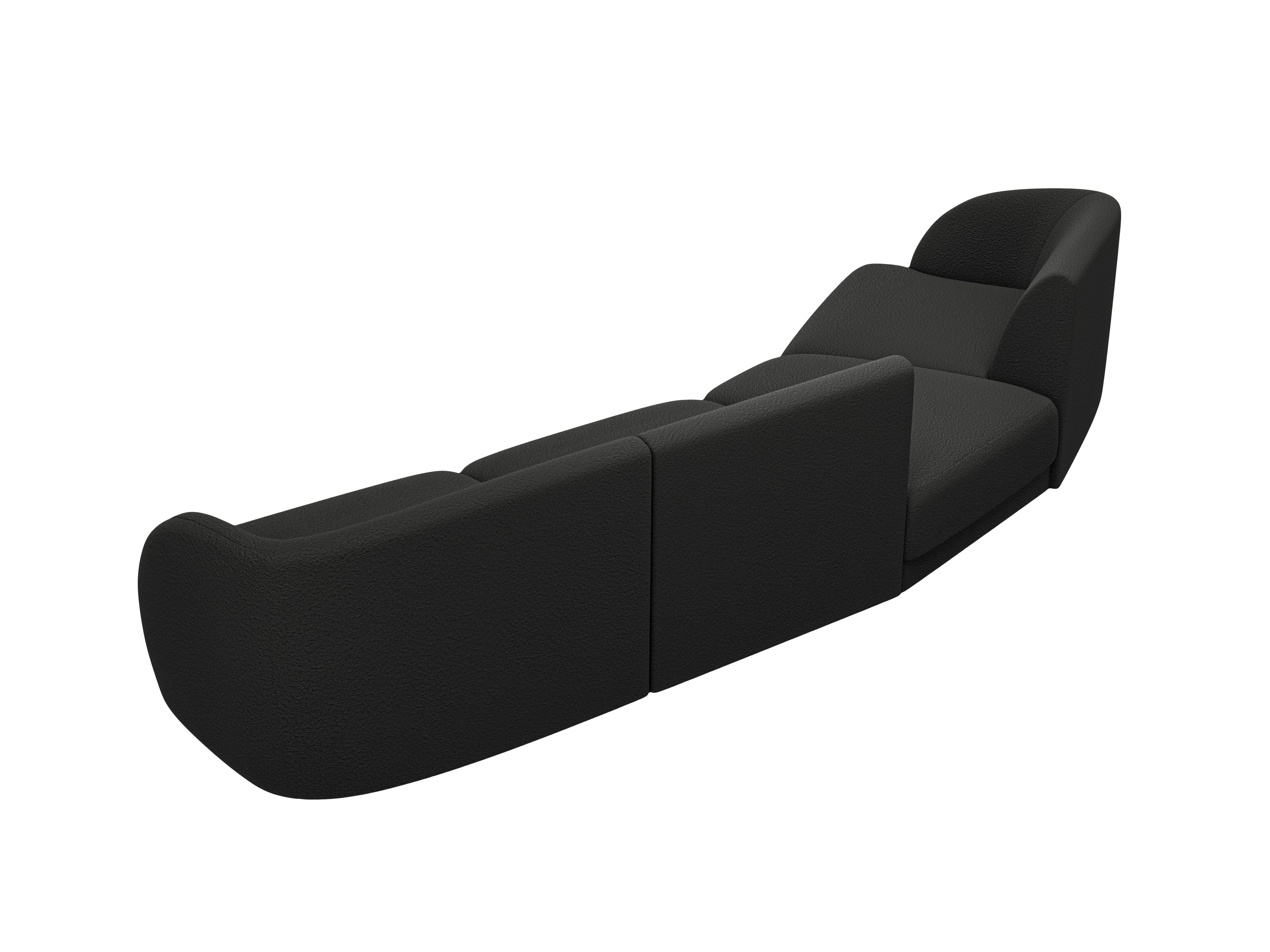 Left-facing modular sofa for 6 people MILEY black boucle