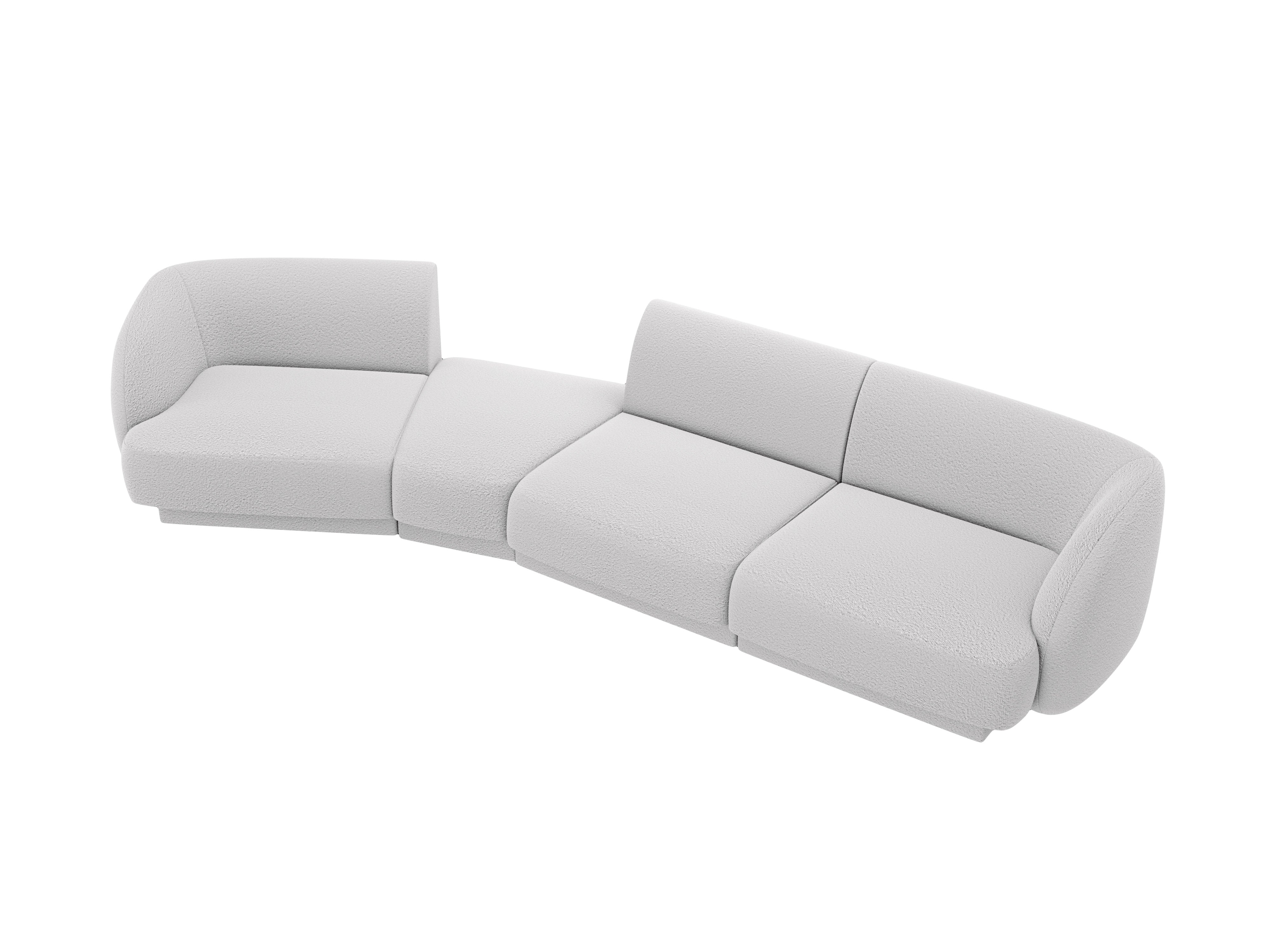 Sofa modułowa lewostronna 6-osobowa MILEY jasnoszary boucle