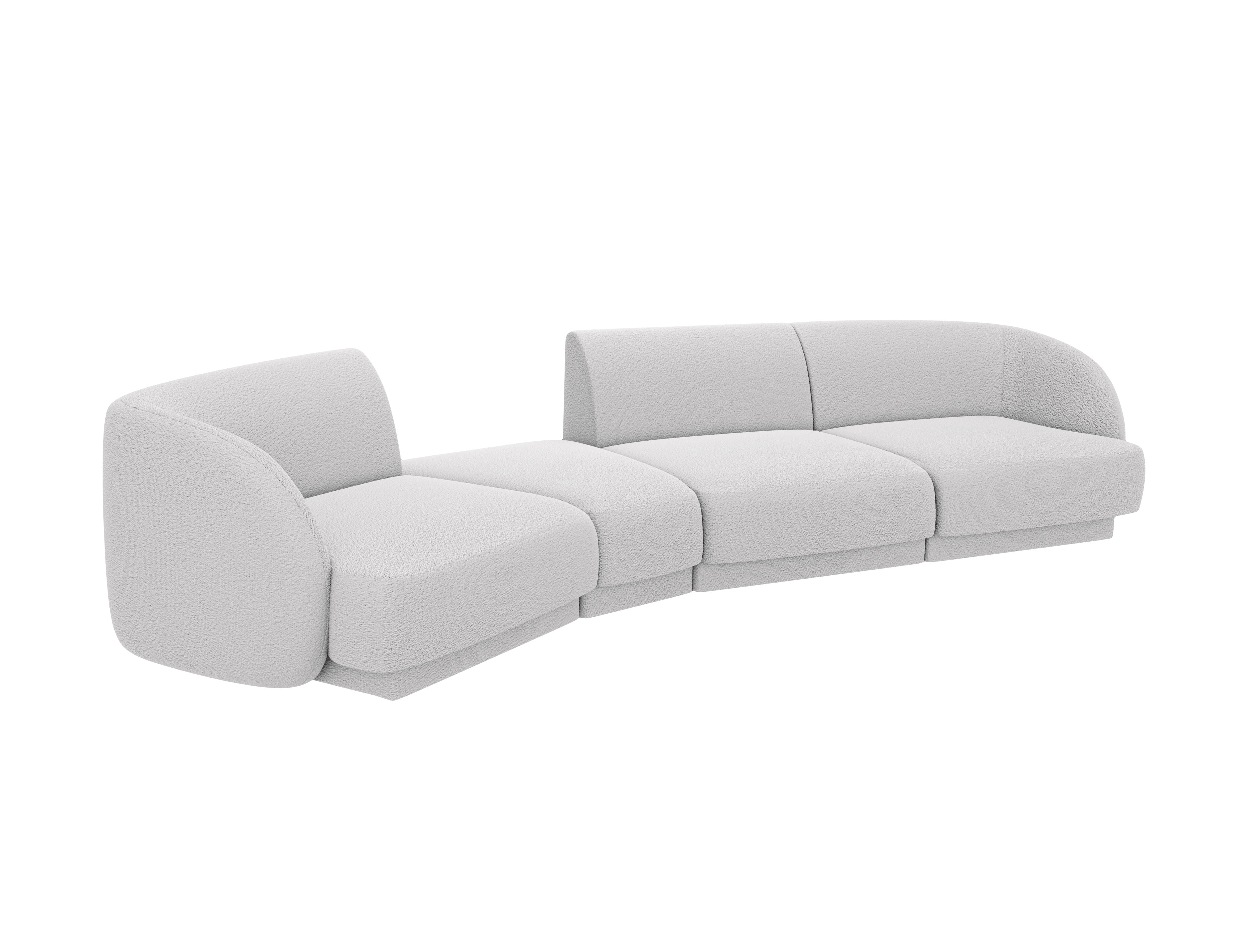 Sofa modułowa lewostronna 6-osobowa MILEY jasnoszary boucle
