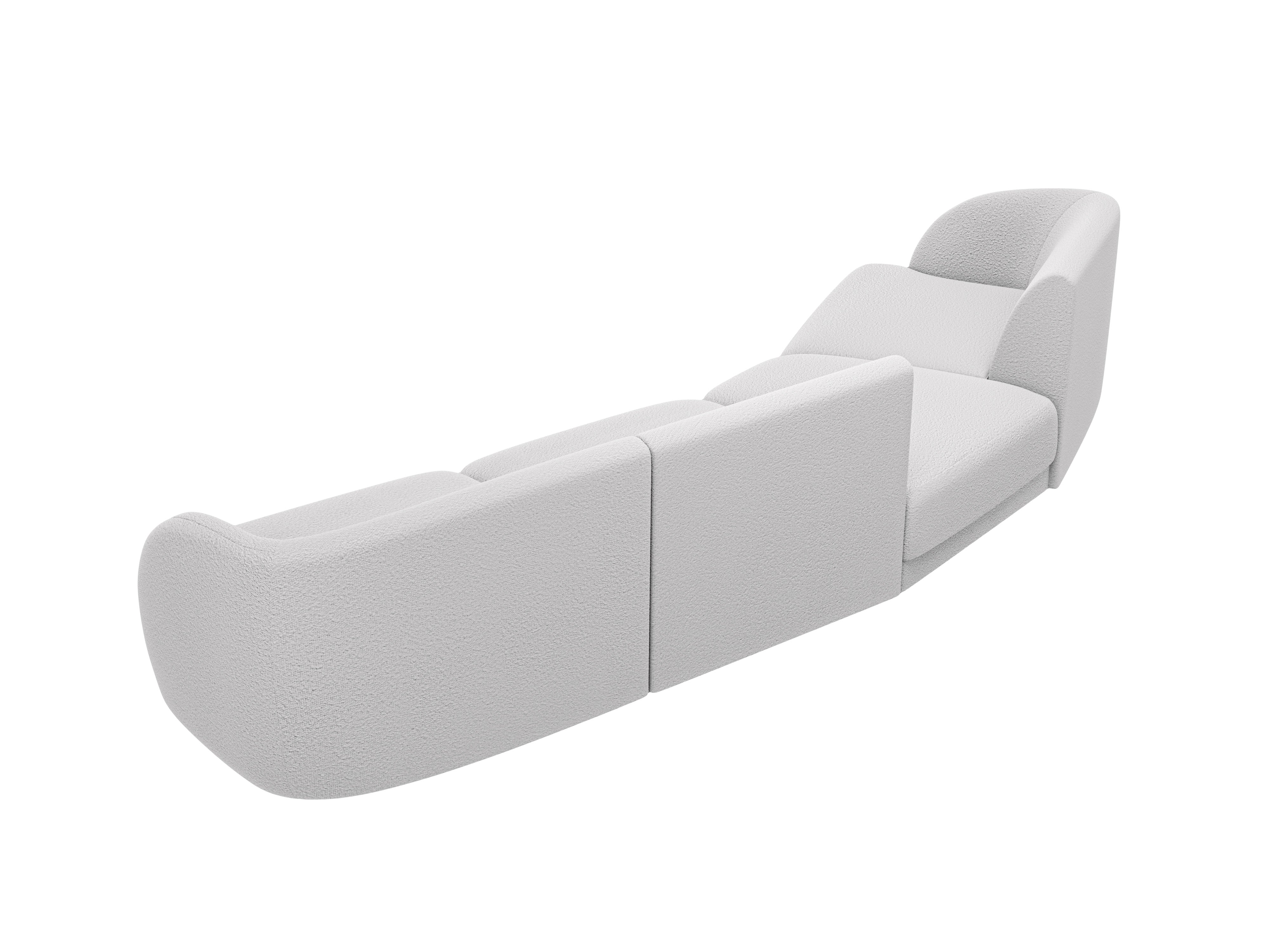 Sofa modułowa lewostronna 6-osobowa MILEY jasnoszary boucle