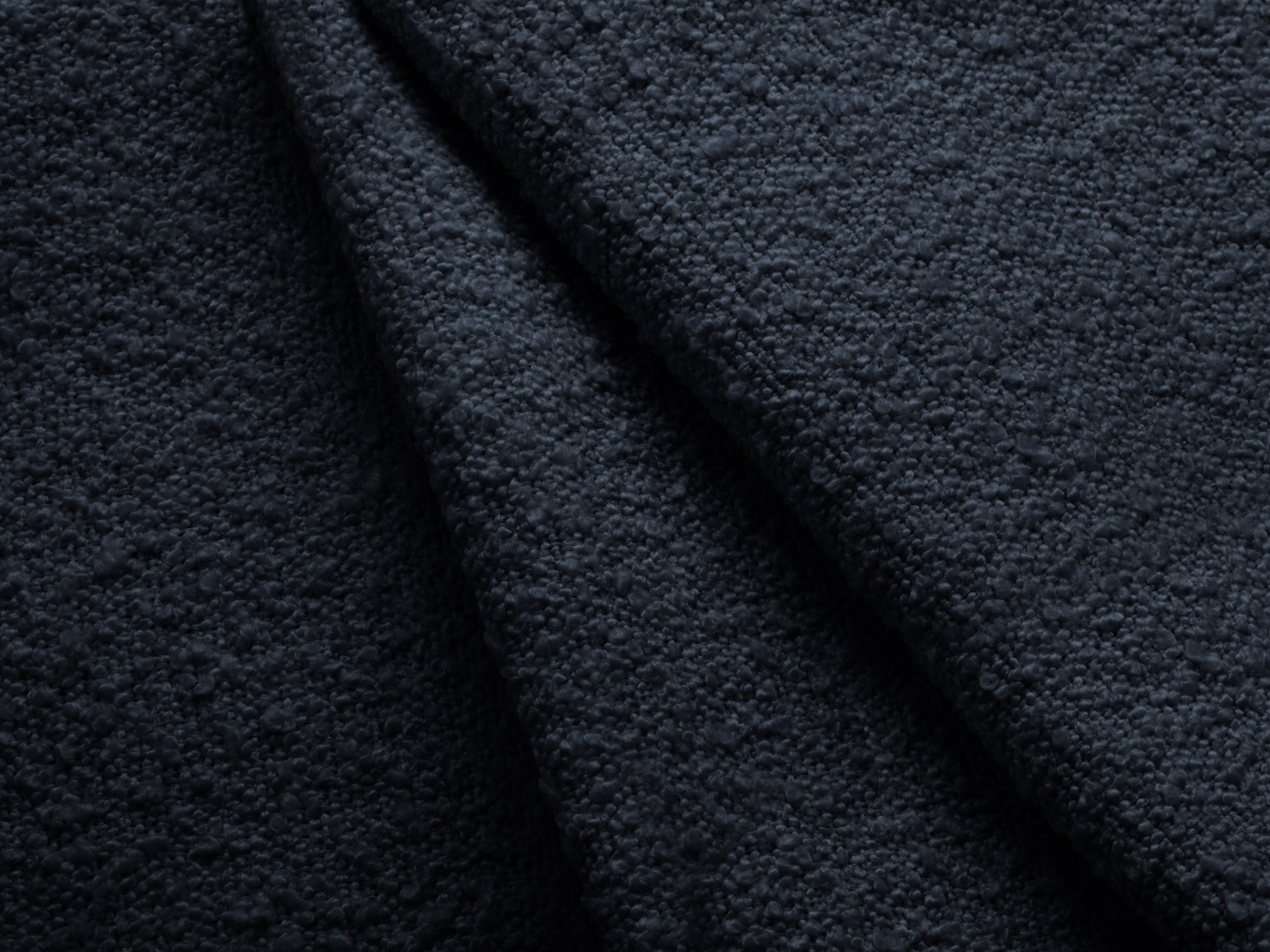 Left-facing modular sofa for 6 people MILEY dark blue boucle