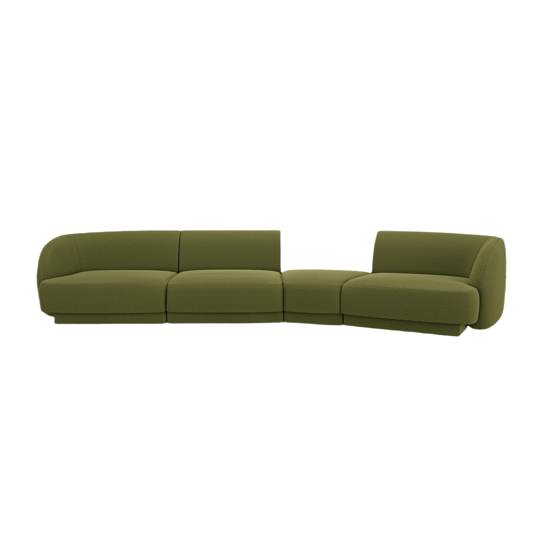 Sofa modułowa prawostronna 6-osobowa MILEY zielony boucle