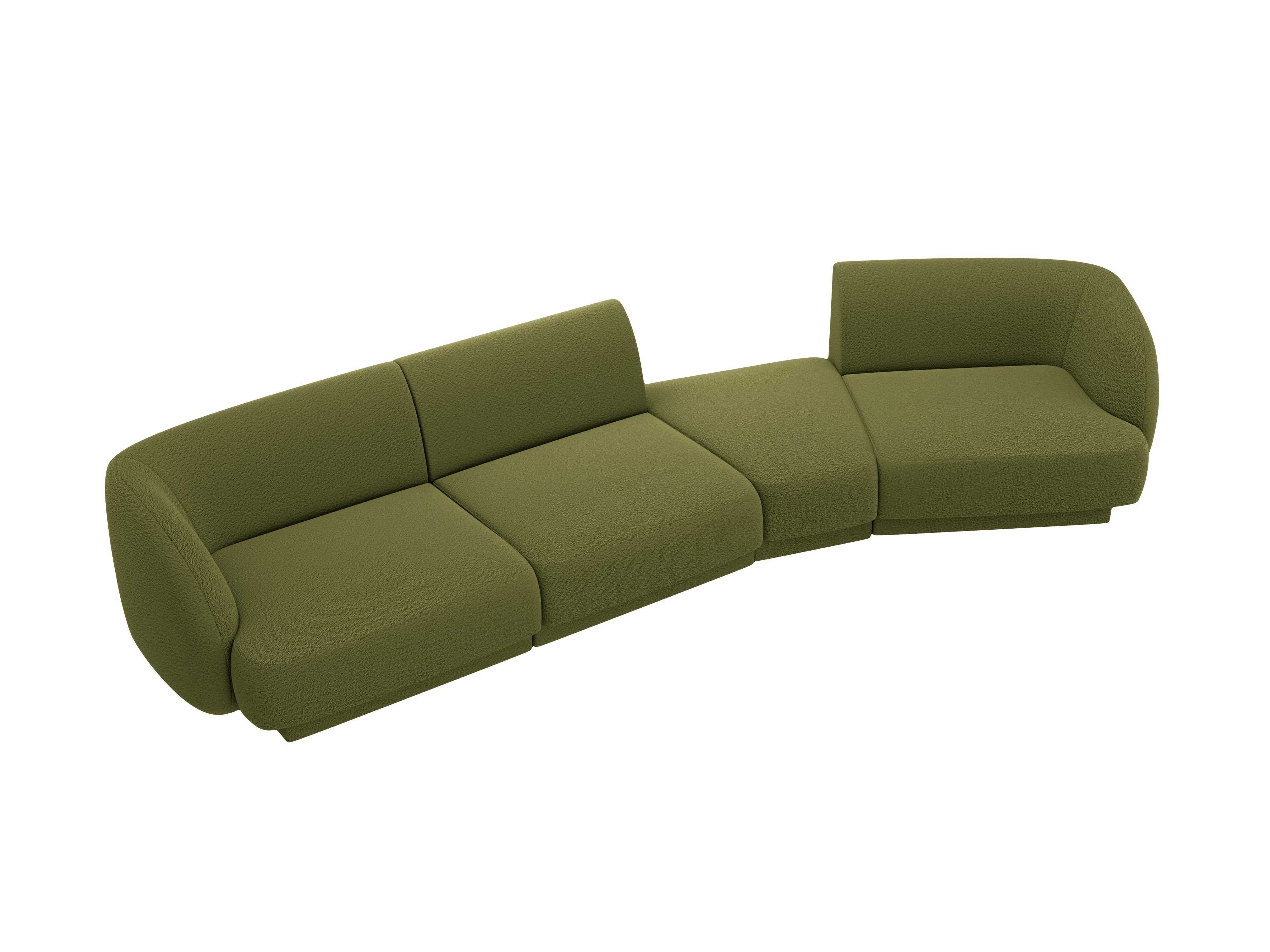 Sofa modułowa prawostronna 6-osobowa MILEY zielony boucle