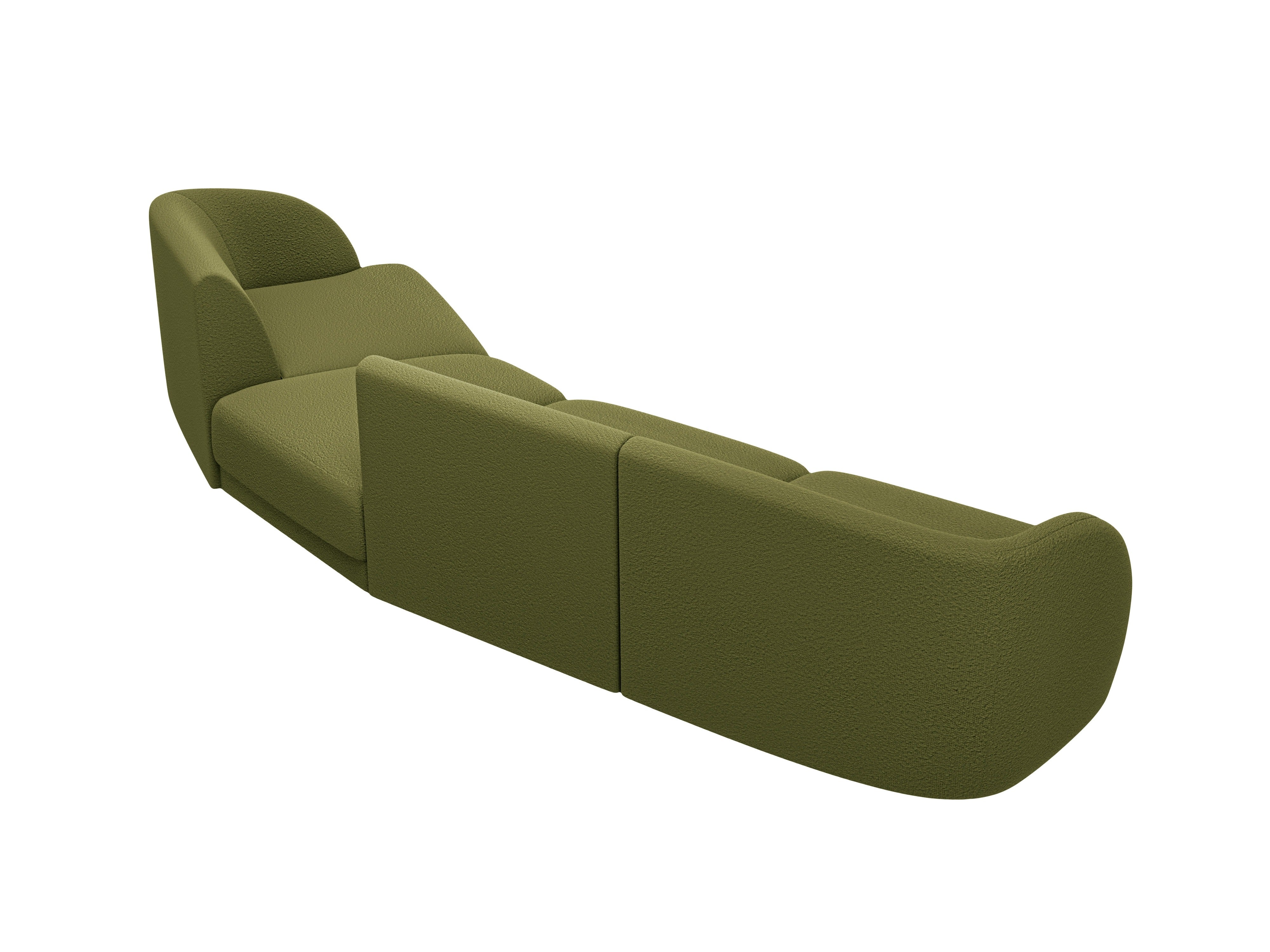 Sofa modułowa prawostronna 6-osobowa MILEY zielony boucle